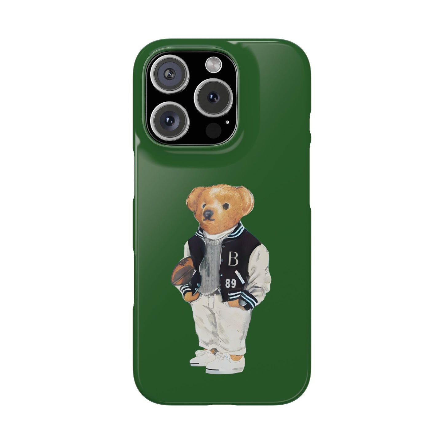 Dark Green Bear Snap Case – Bold & Stylish