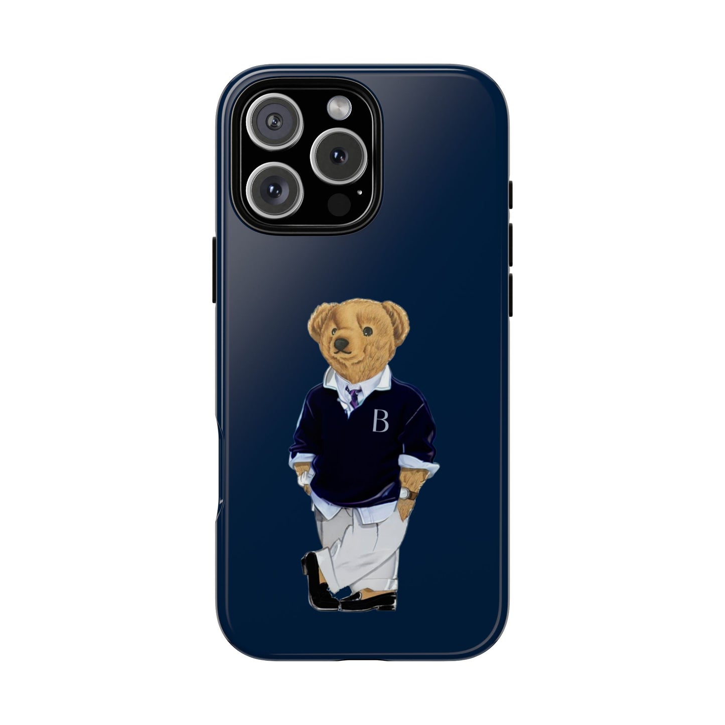 Dark Blue Bear Though Phone Case