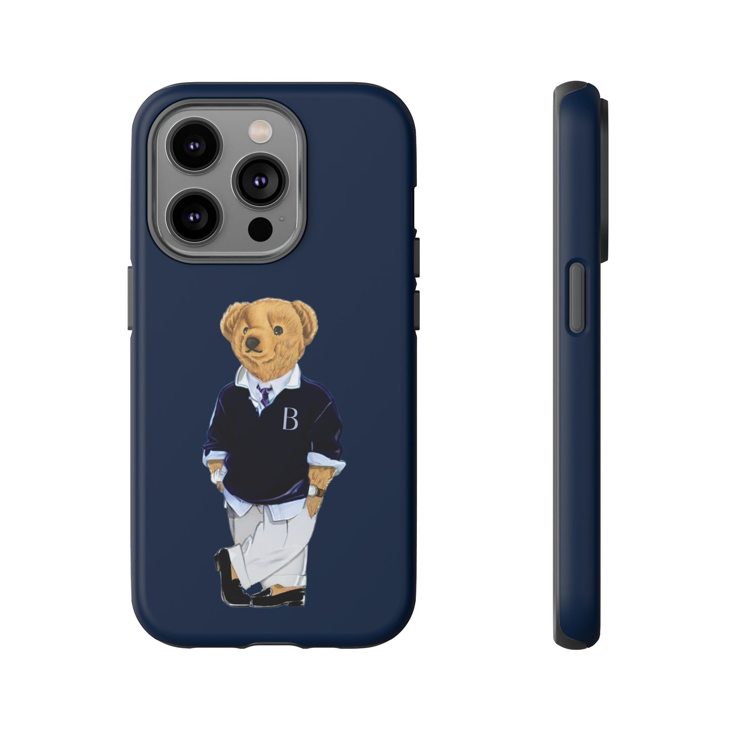 Dark Blue Bear Though Phone Case