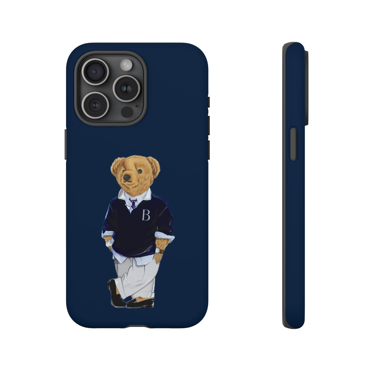 Dark Blue Bear Though Phone Case