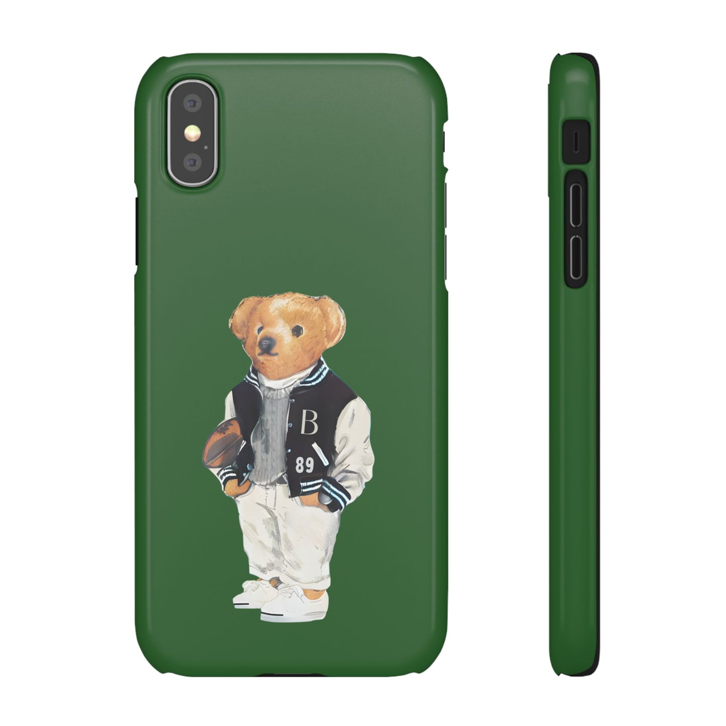 Dark Green Bear Snap Case – Bold & Stylish