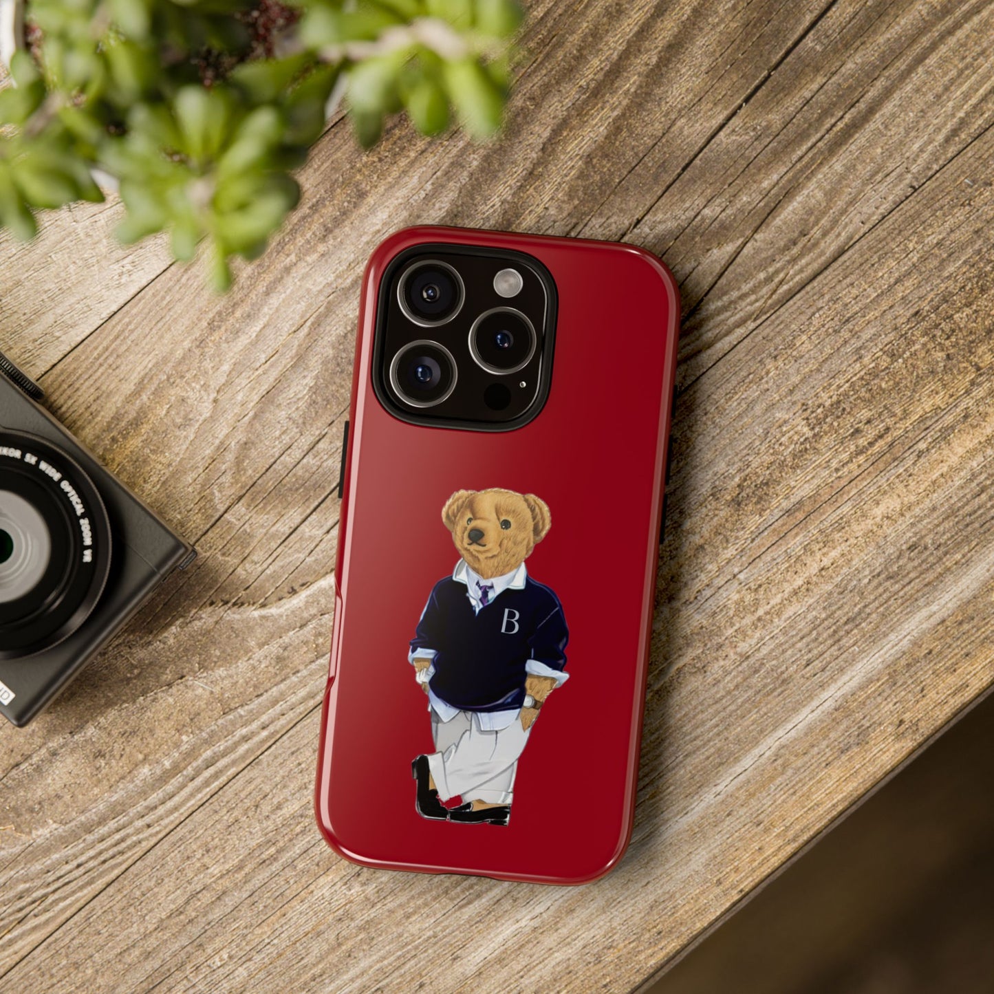 Red Bear Though Phone Case