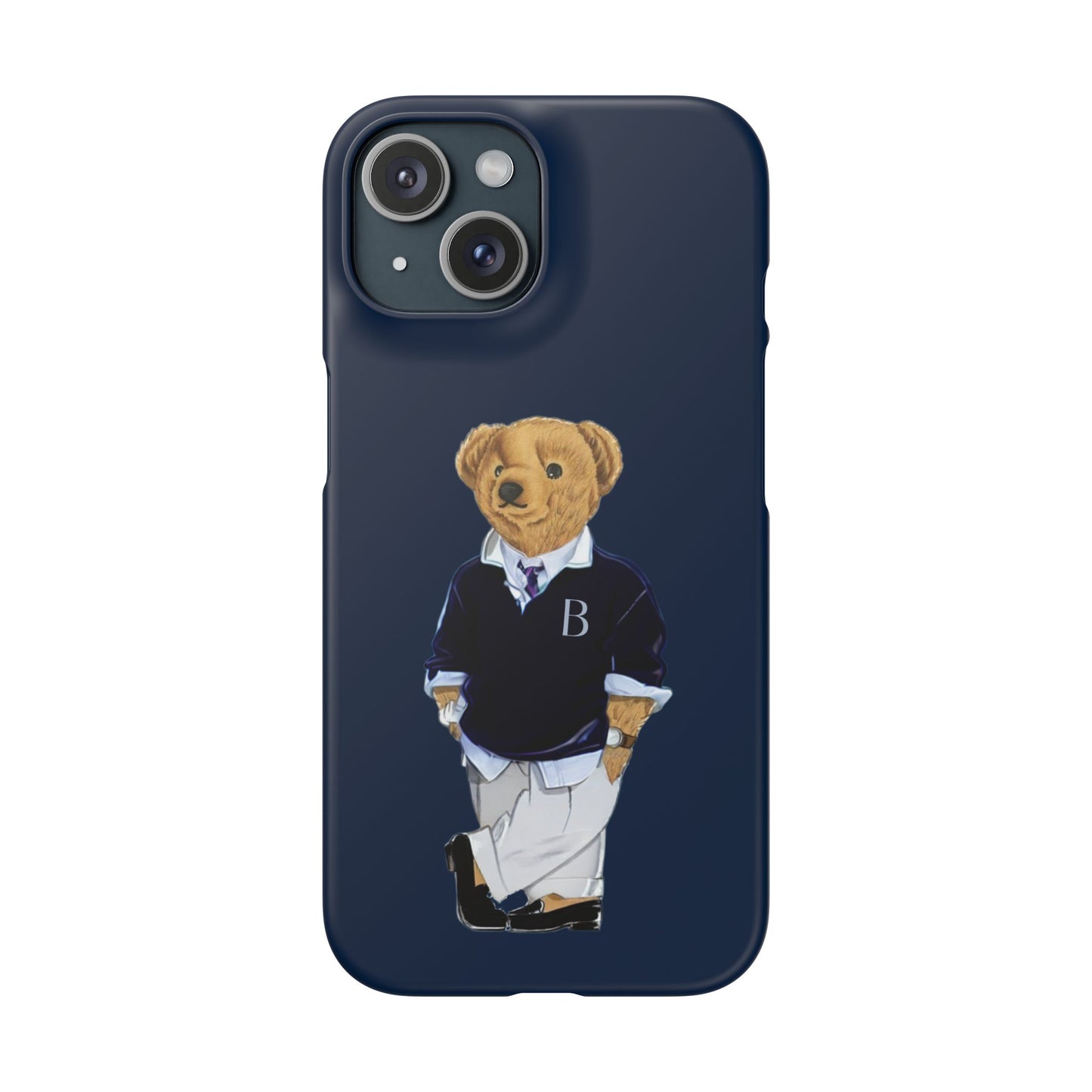 Dark Blue Bear Snap Case – Bold & Stylish