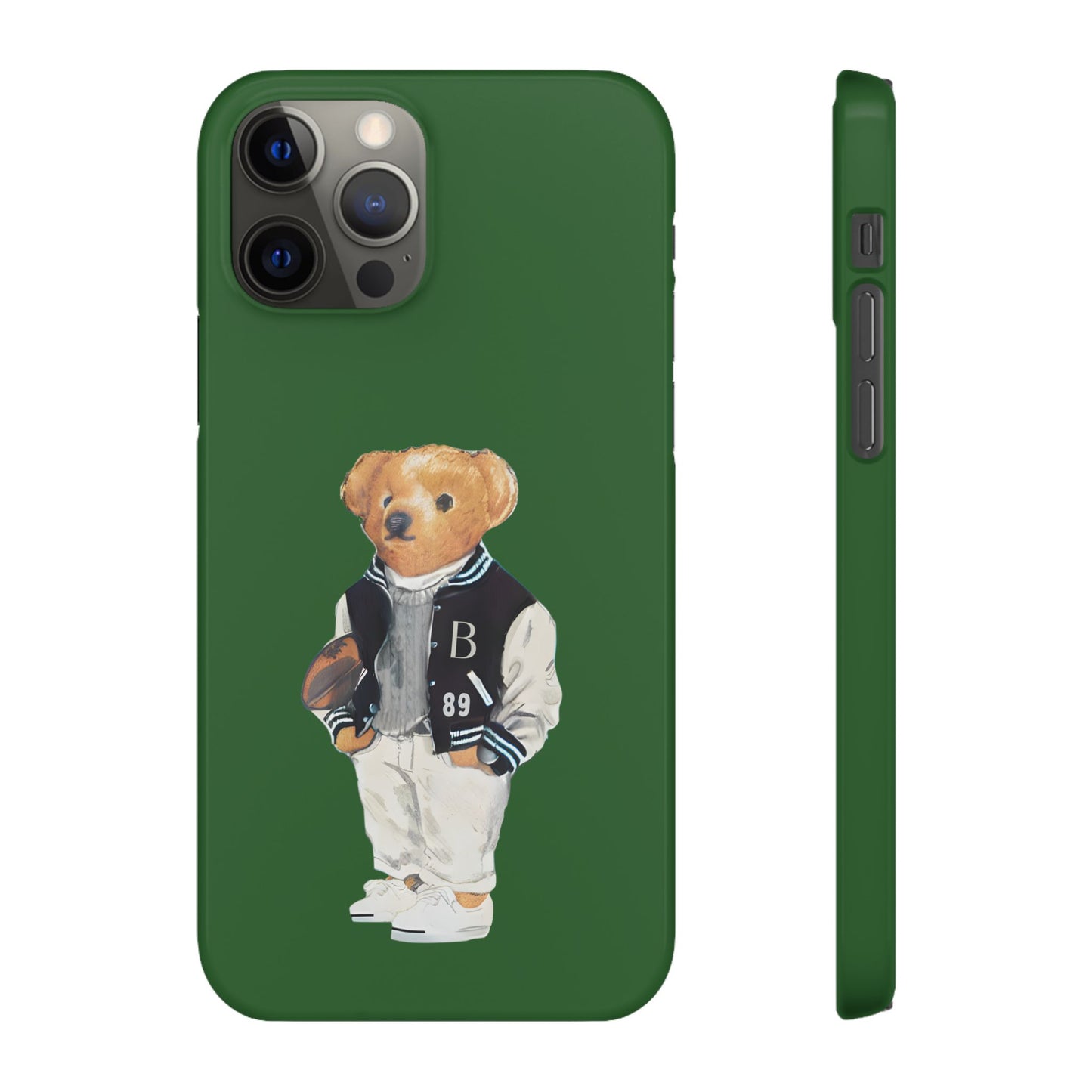 Dark Green Bear Snap Case – Bold & Stylish