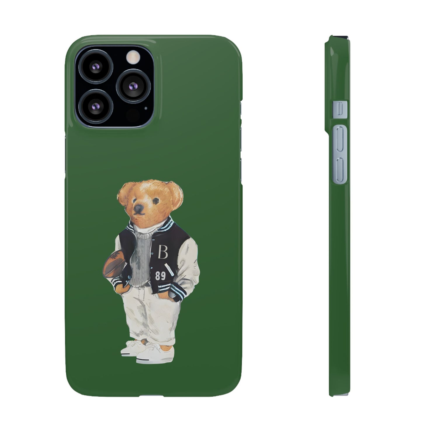 Dark Green Bear Snap Case – Bold & Stylish