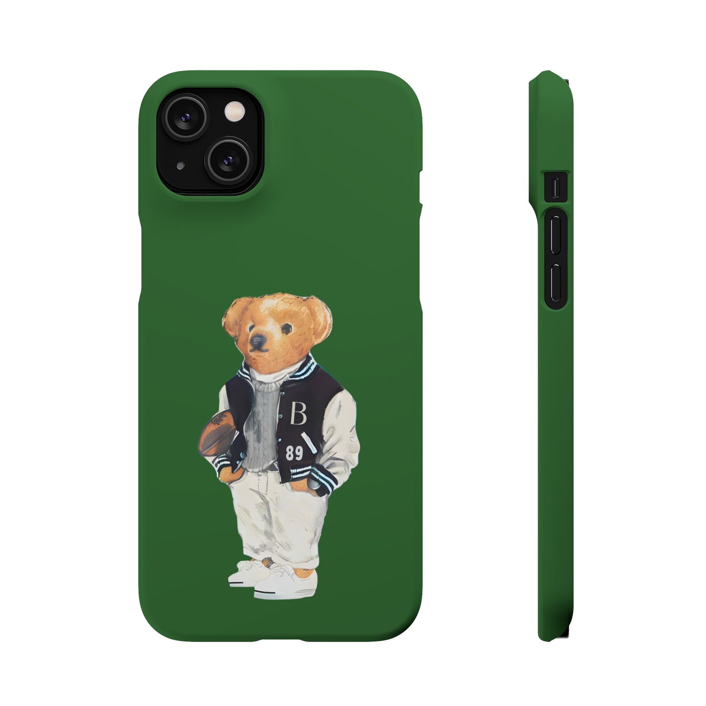 Dark Green Bear Snap Case – Bold & Stylish