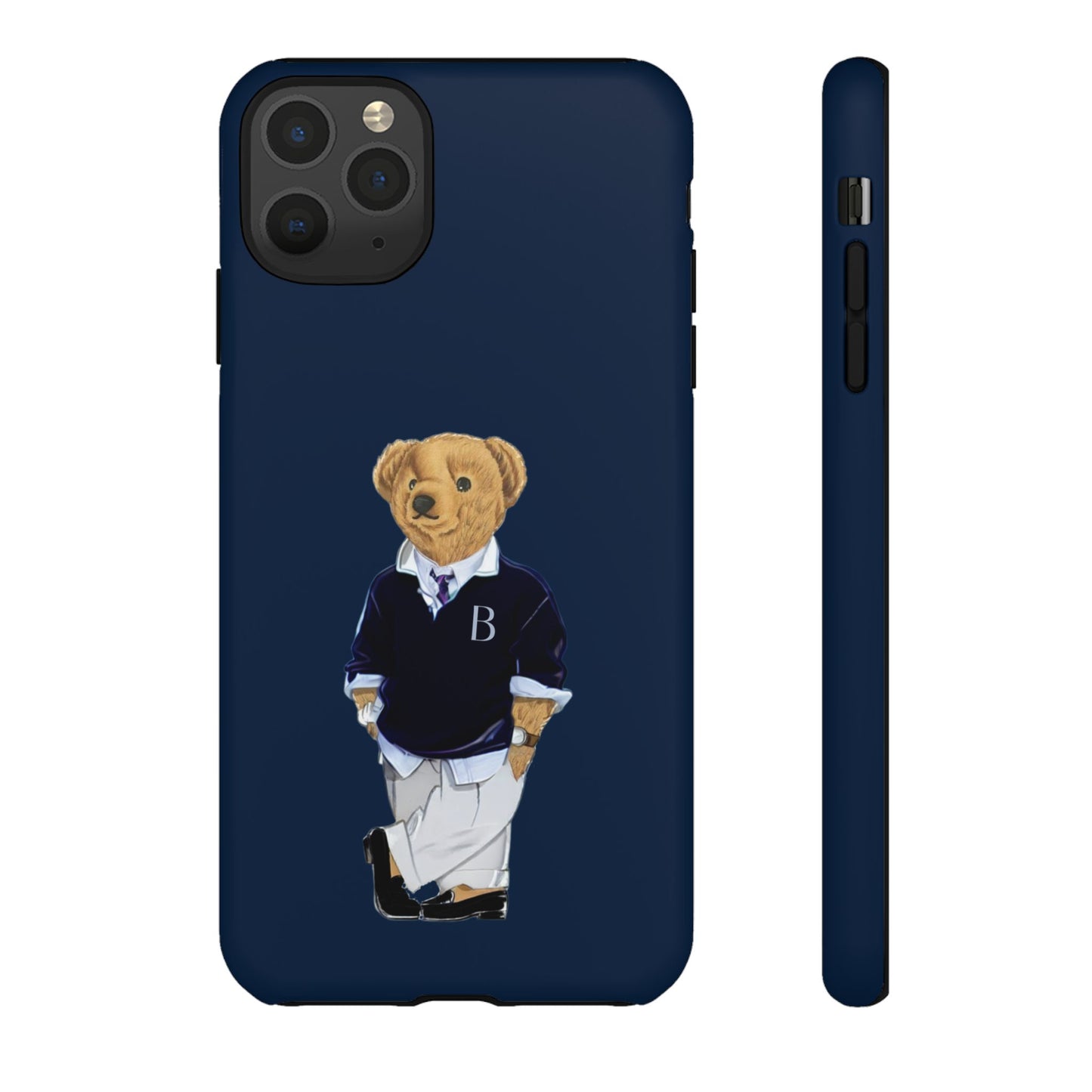 Dark Blue Bear Though Phone Case