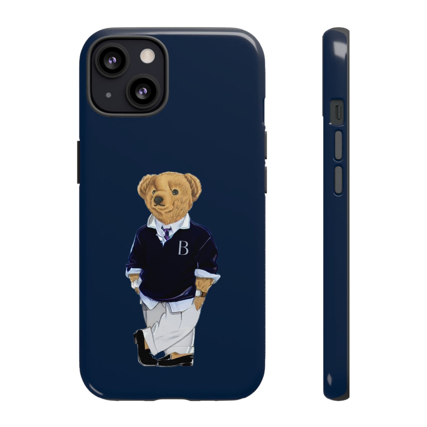 Dark Blue Bear Though Phone Case