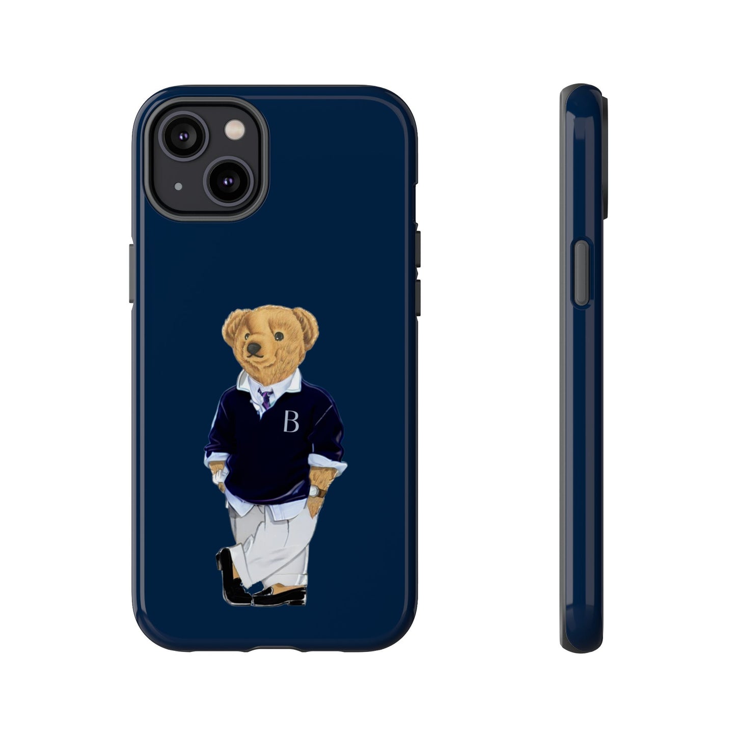 Dark Blue Bear Though Phone Case