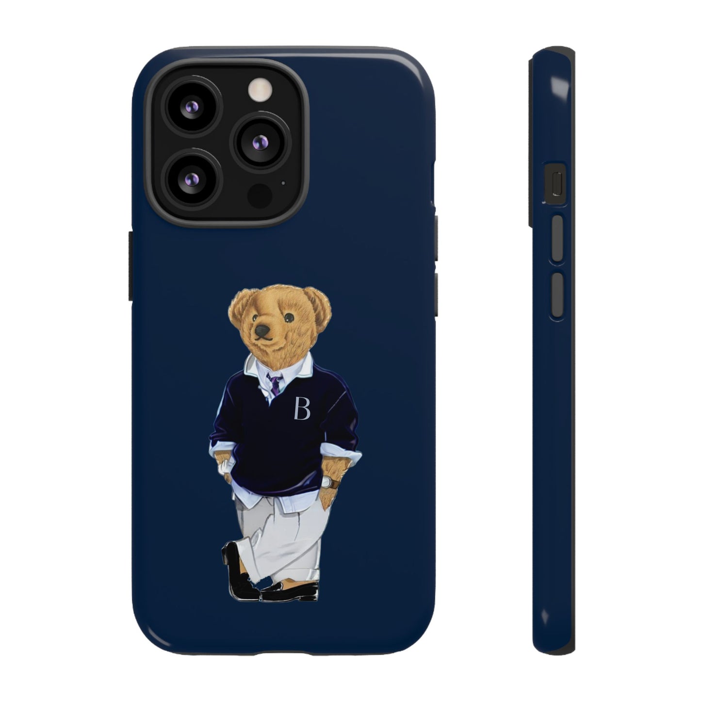 Dark Blue Bear Though Phone Case