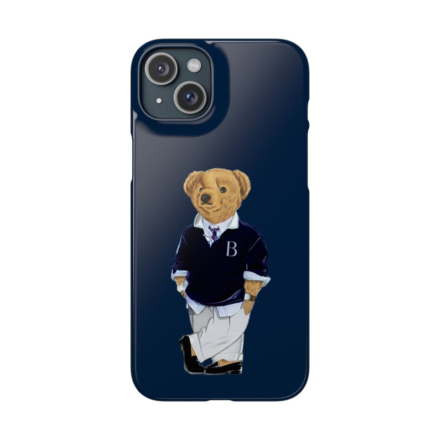 Dark Blue Bear Snap Case – Bold & Stylish