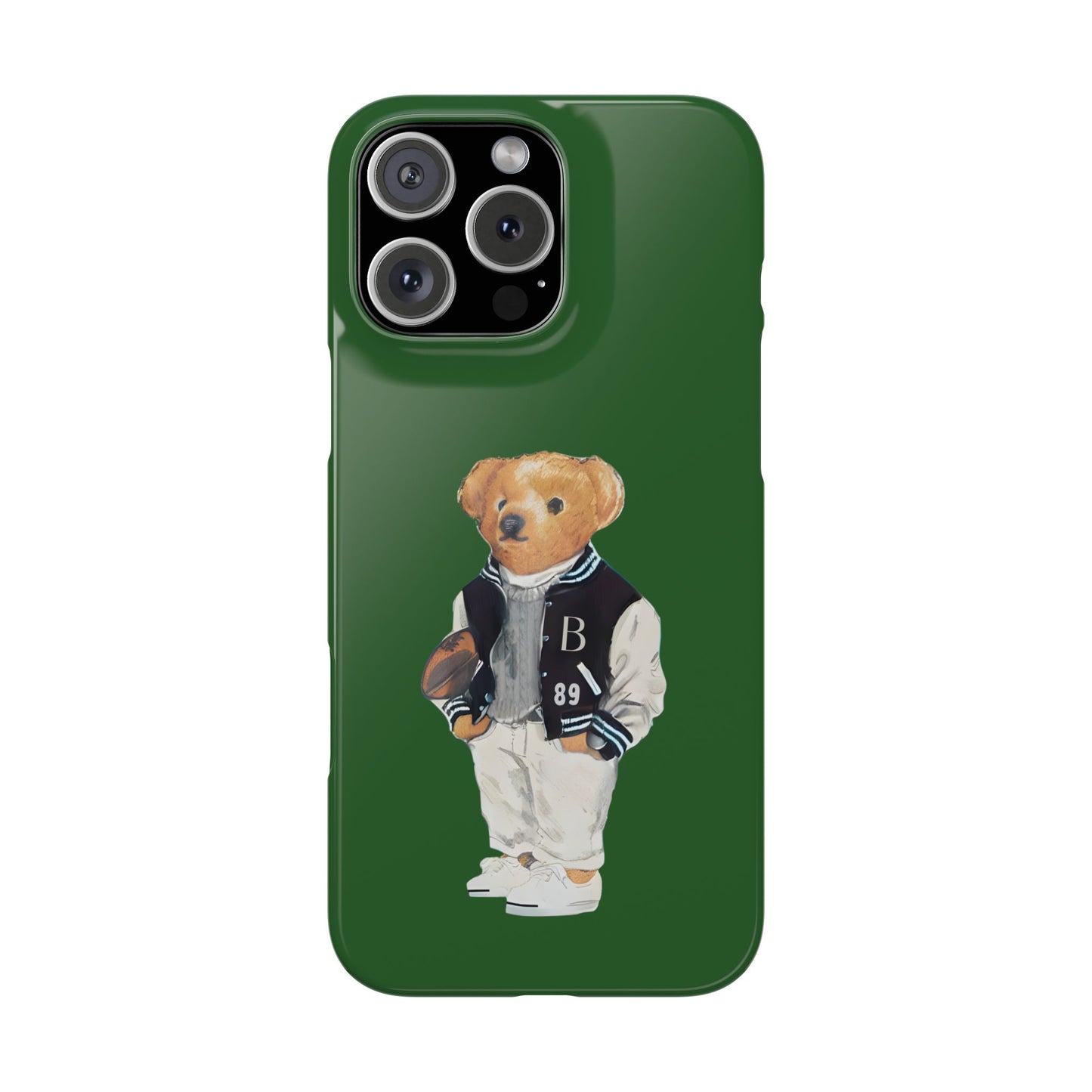 Dark Green Bear Snap Case – Bold & Stylish