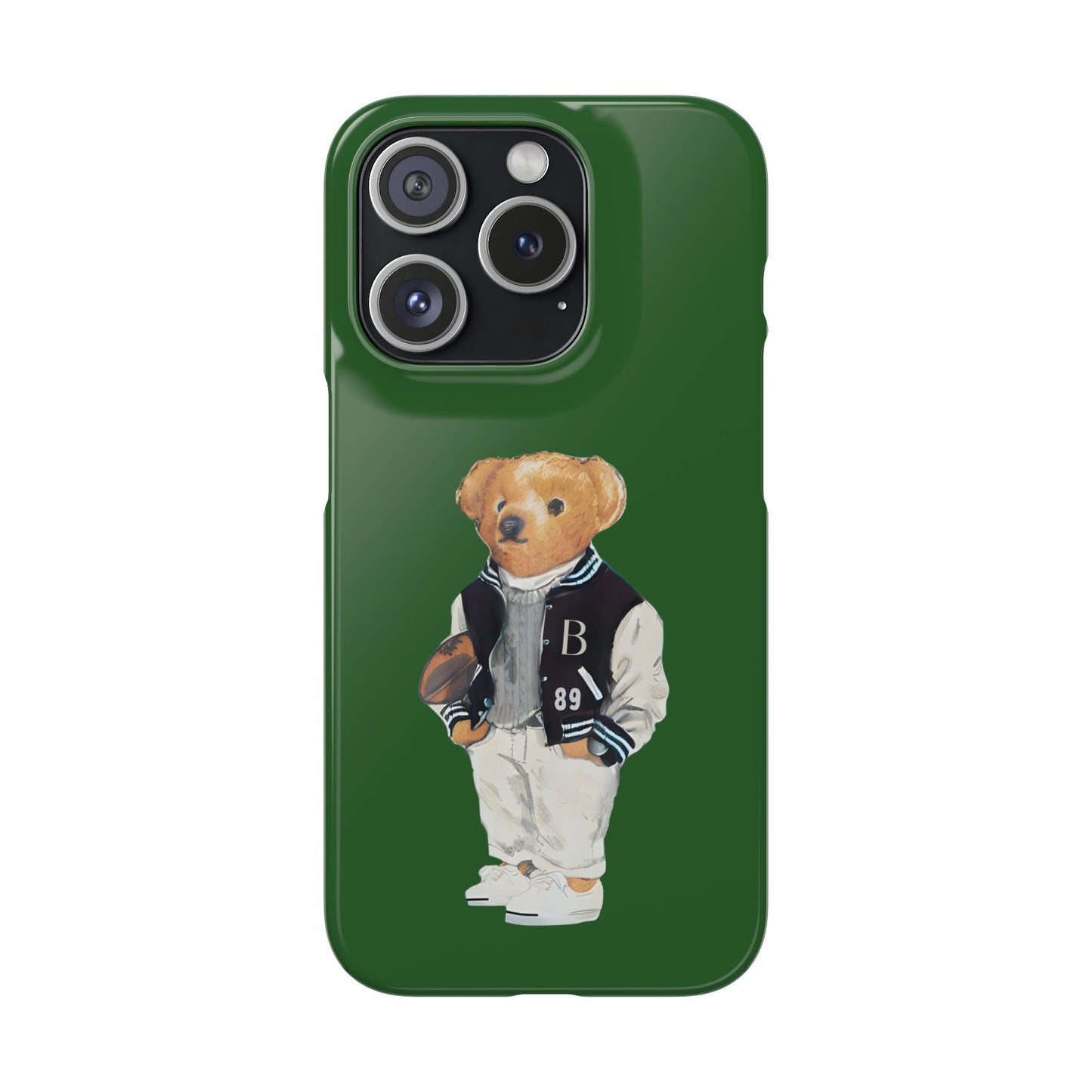 Dark Green Bear Snap Case – Bold & Stylish