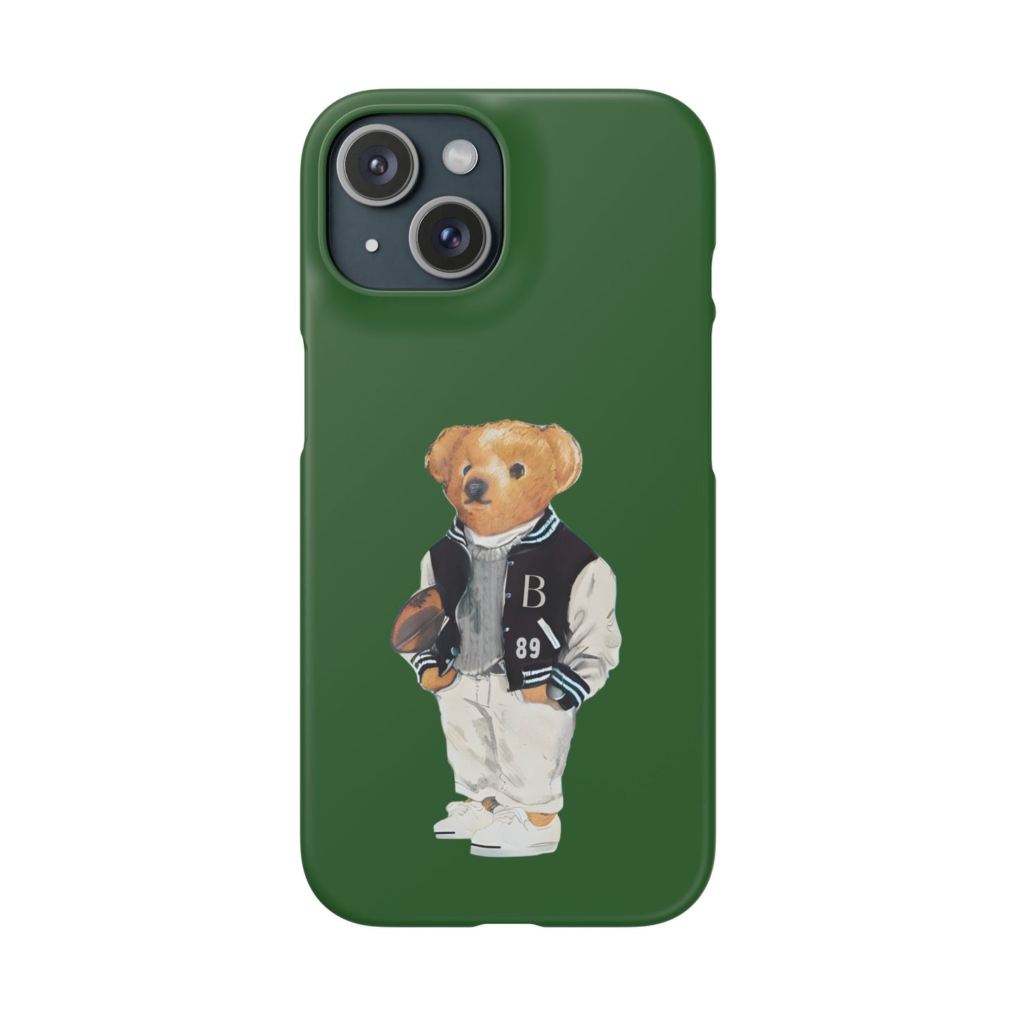 Dark Green Bear Snap Case – Bold & Stylish