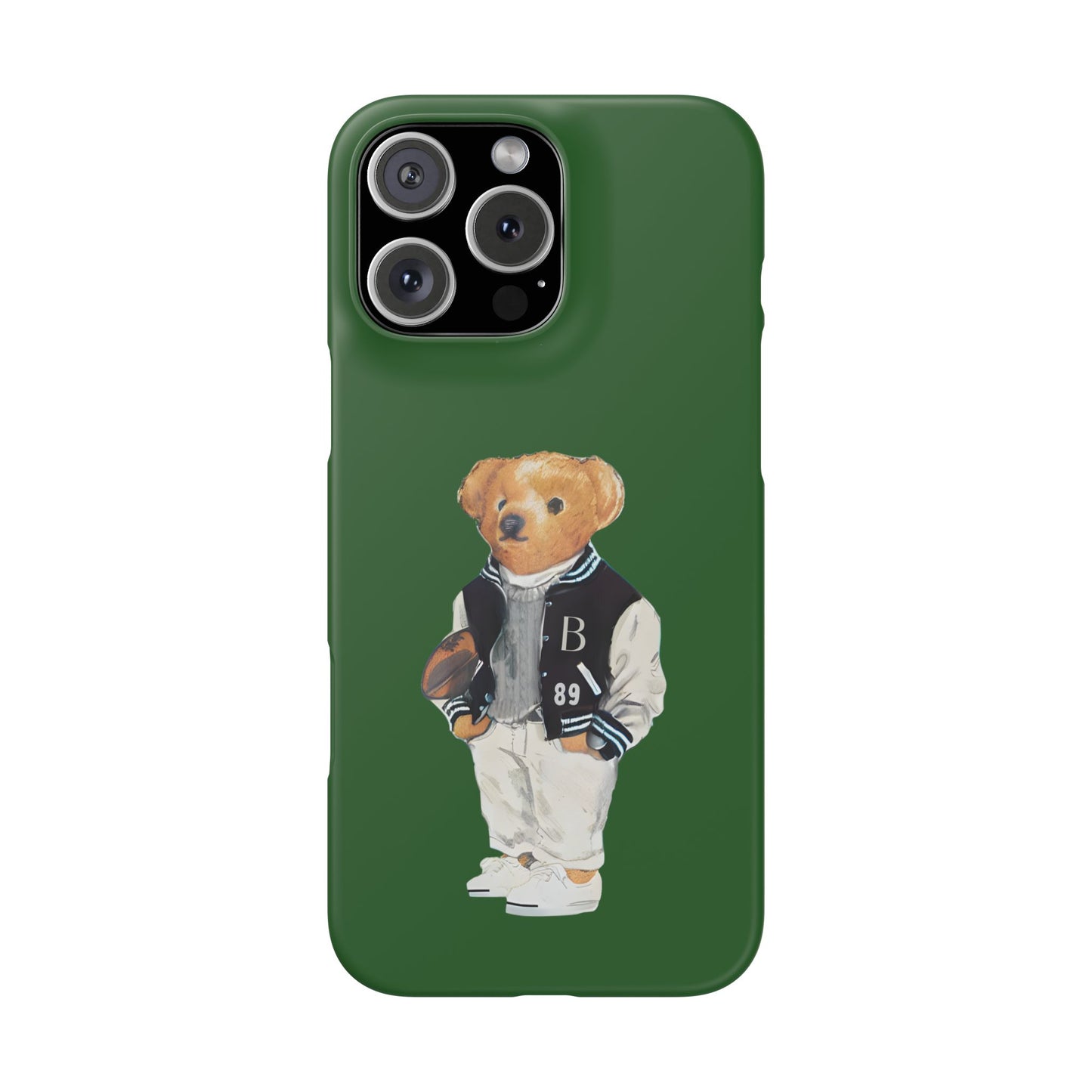 Dark Green Bear Snap Case – Bold & Stylish