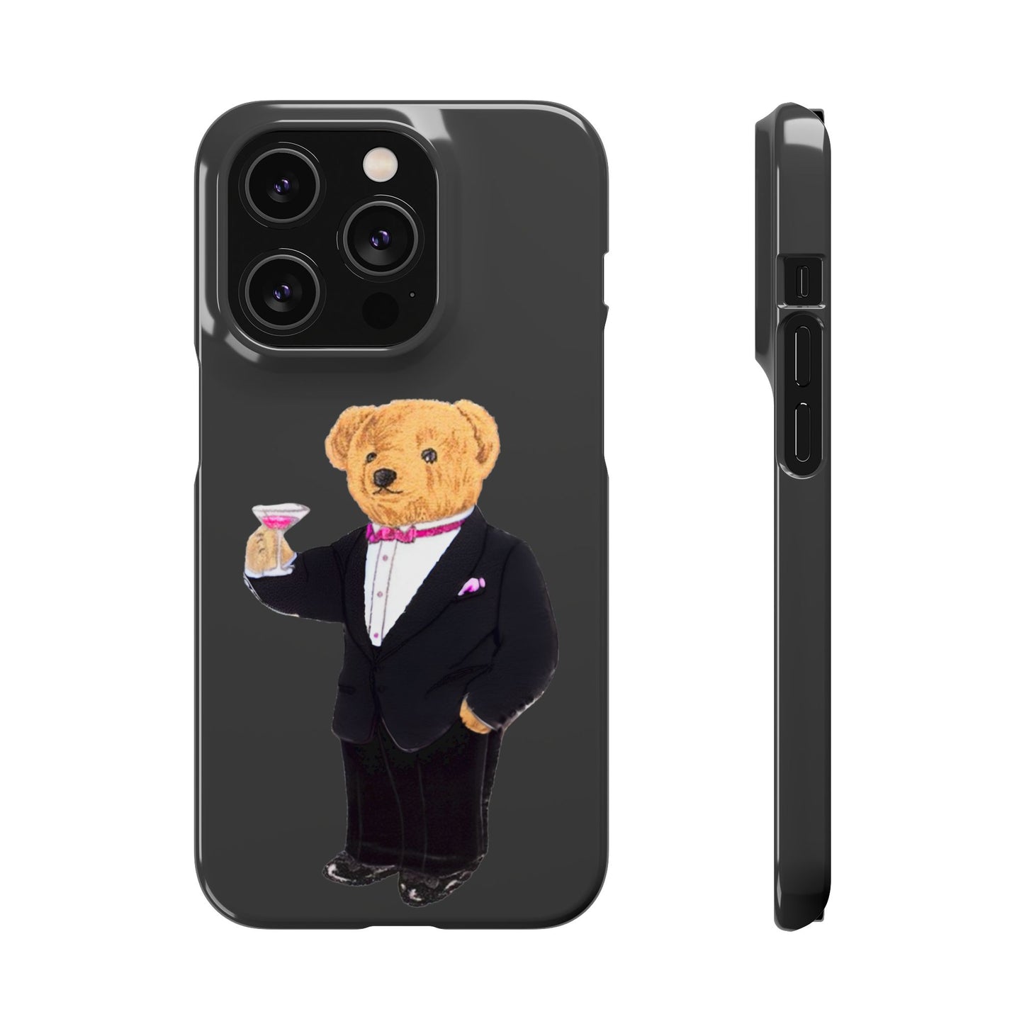 Light Black Bear Snap Case – Bold & Stylish