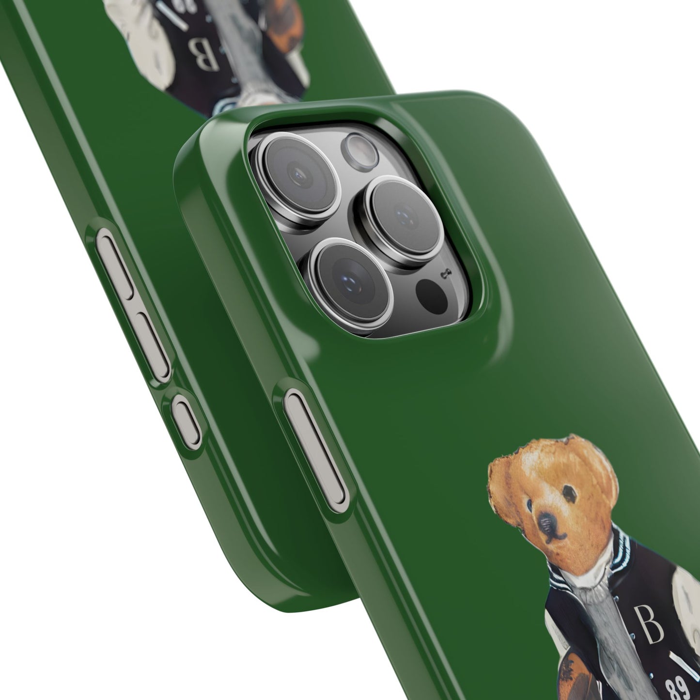 Dark Green Bear Snap Case – Bold & Stylish