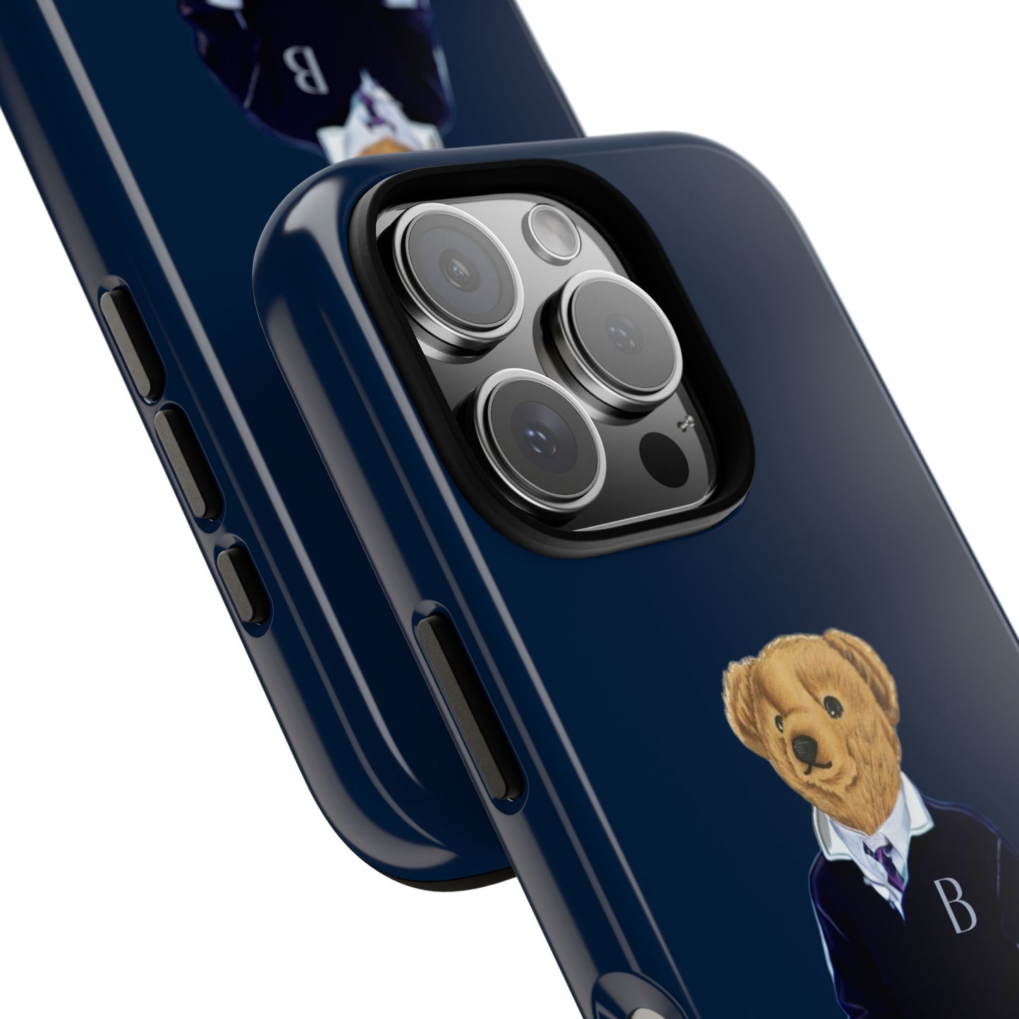 Dark Blue Bear Though Phone Case