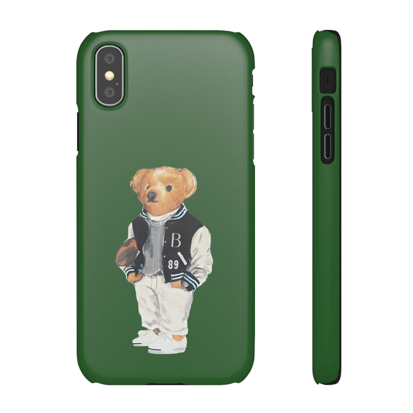 Dark Green Bear Snap Case – Bold & Stylish