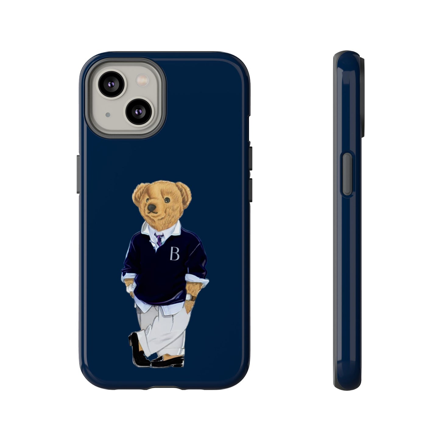 Dark Blue Bear Though Phone Case