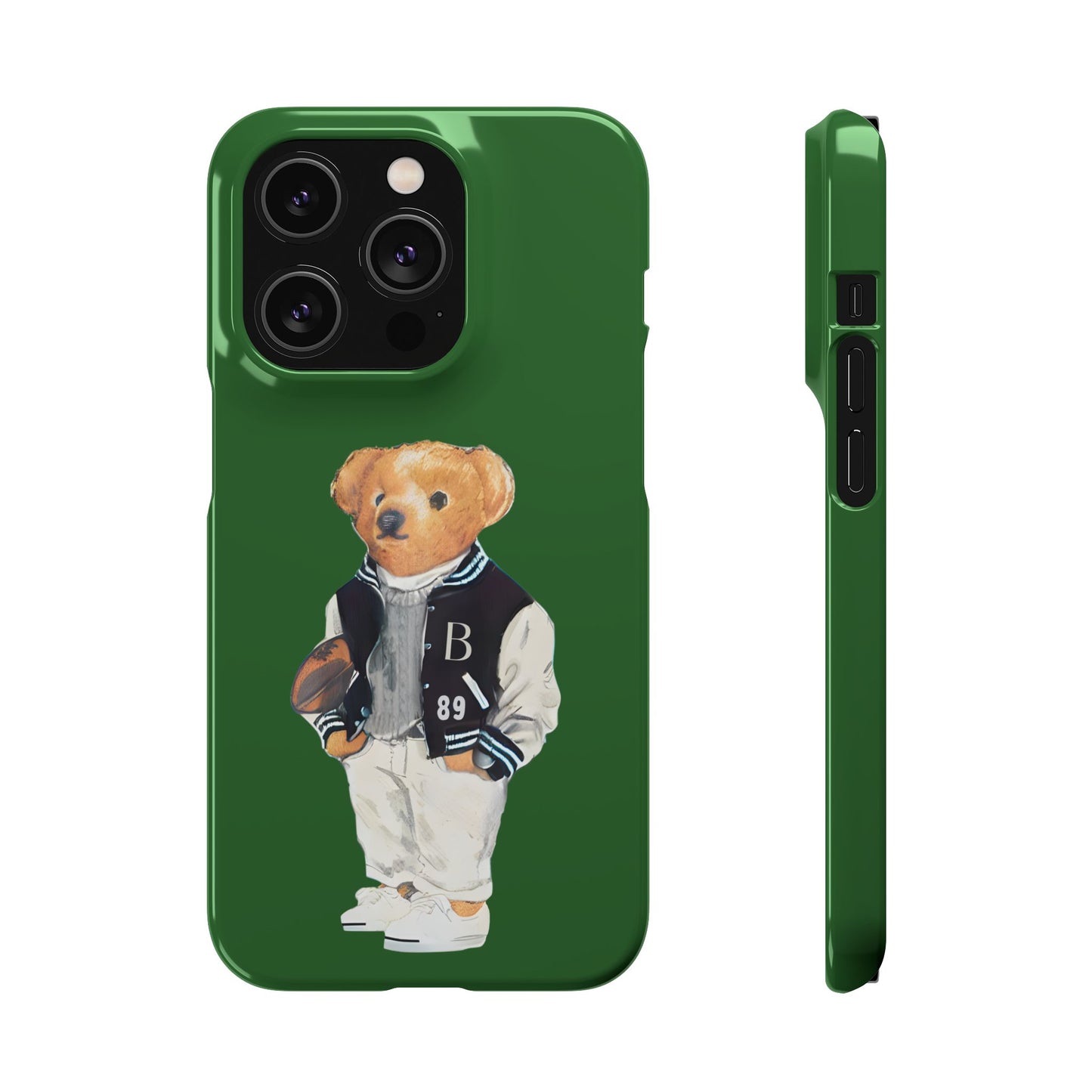 Dark Green Bear Snap Case – Bold & Stylish