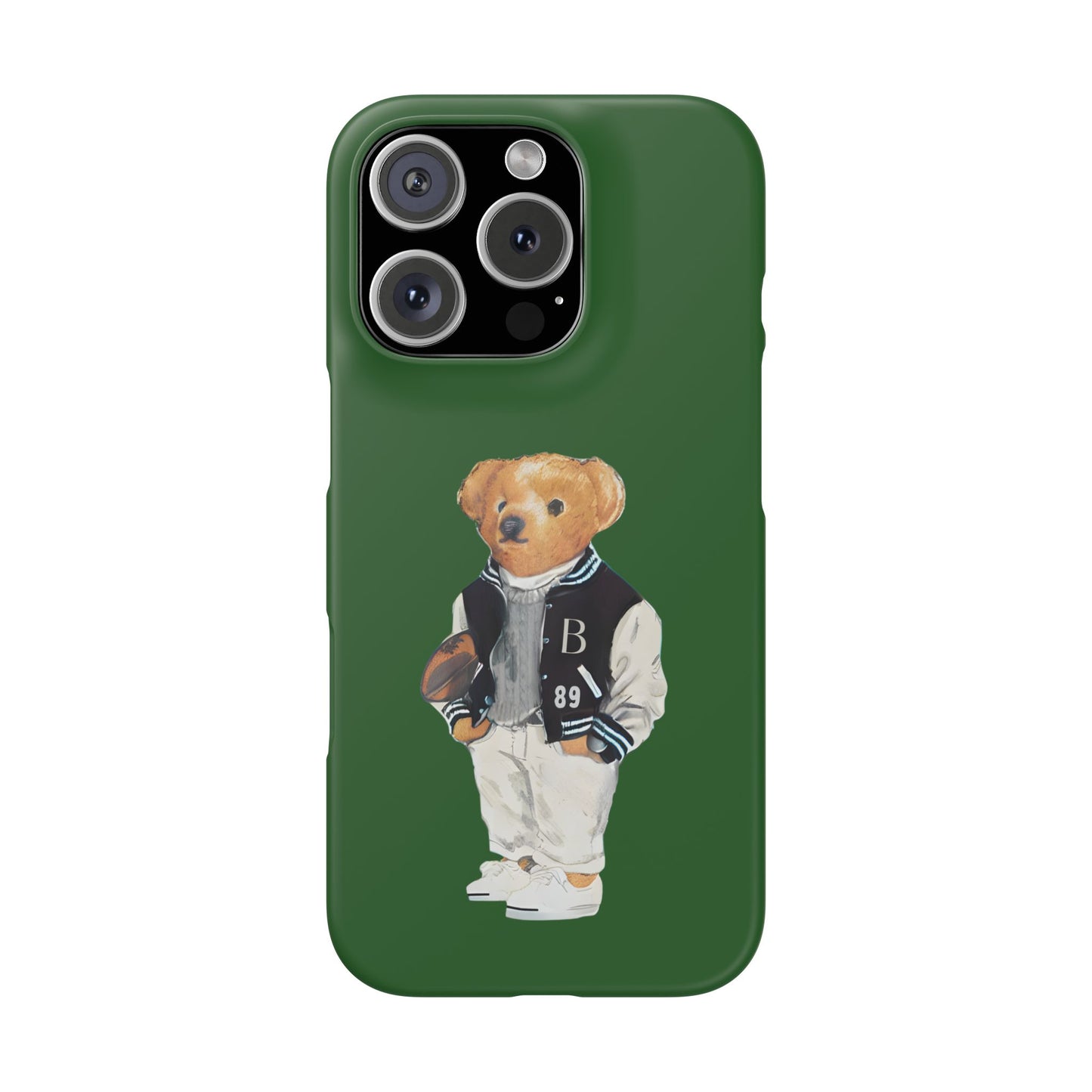 Dark Green Bear Snap Case – Bold & Stylish