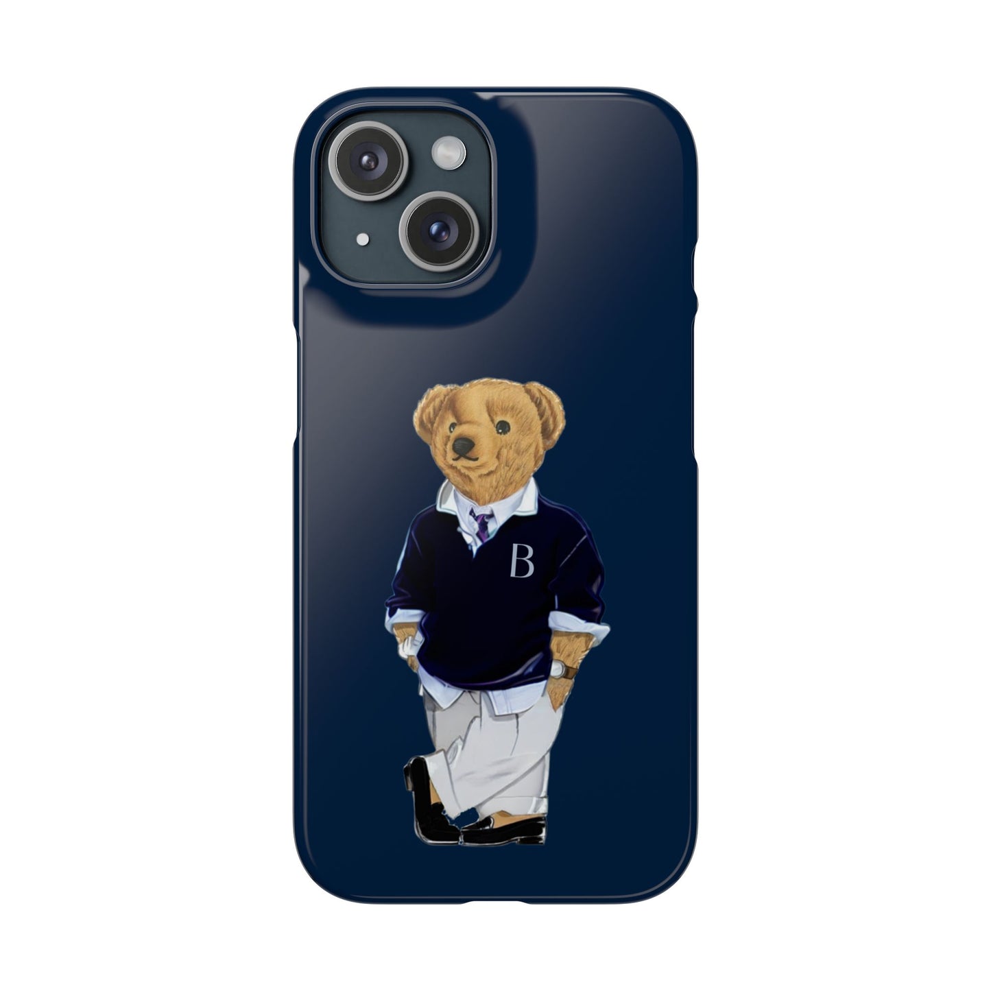 Dark Blue Bear Snap Case – Bold & Stylish