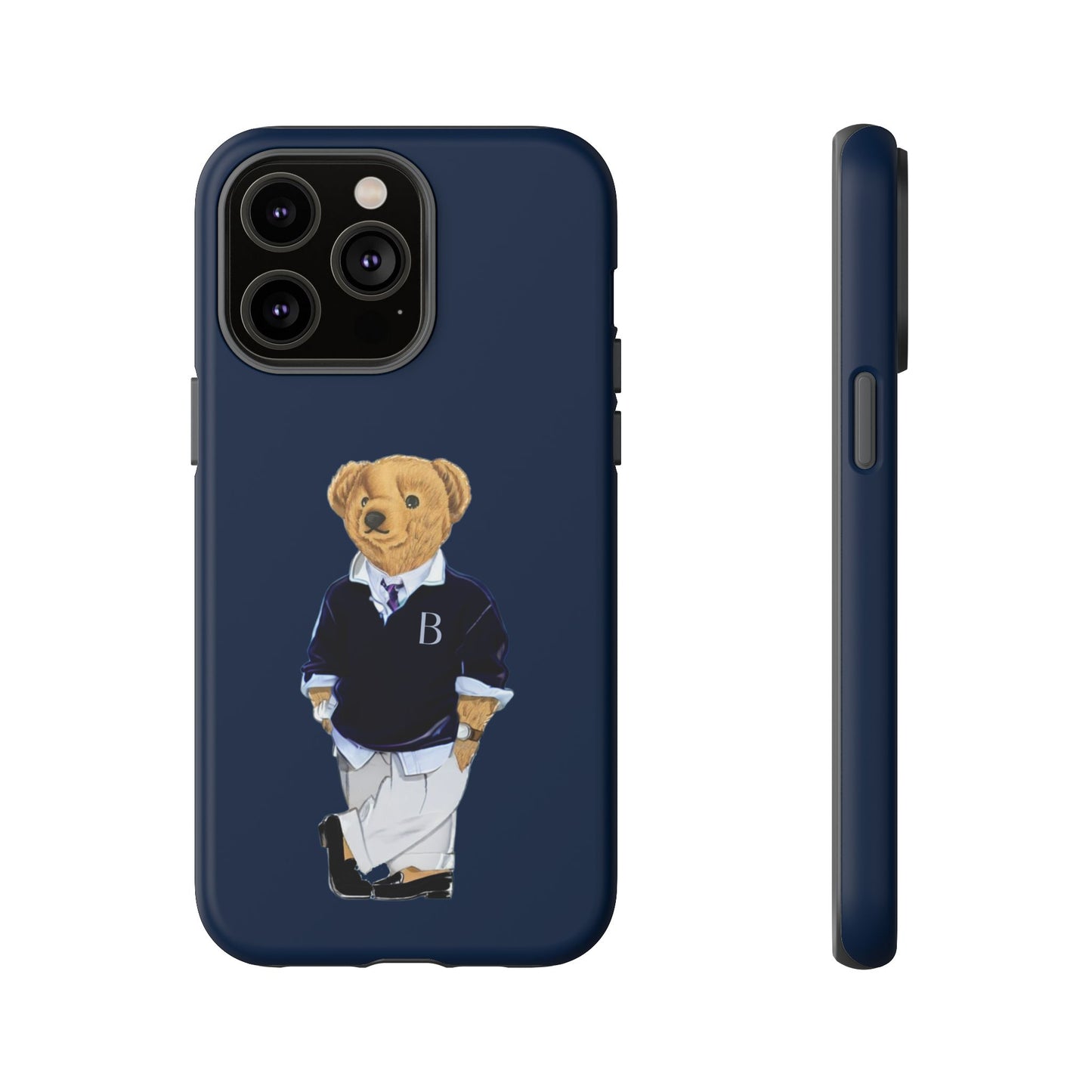 Dark Blue Bear Though Phone Case