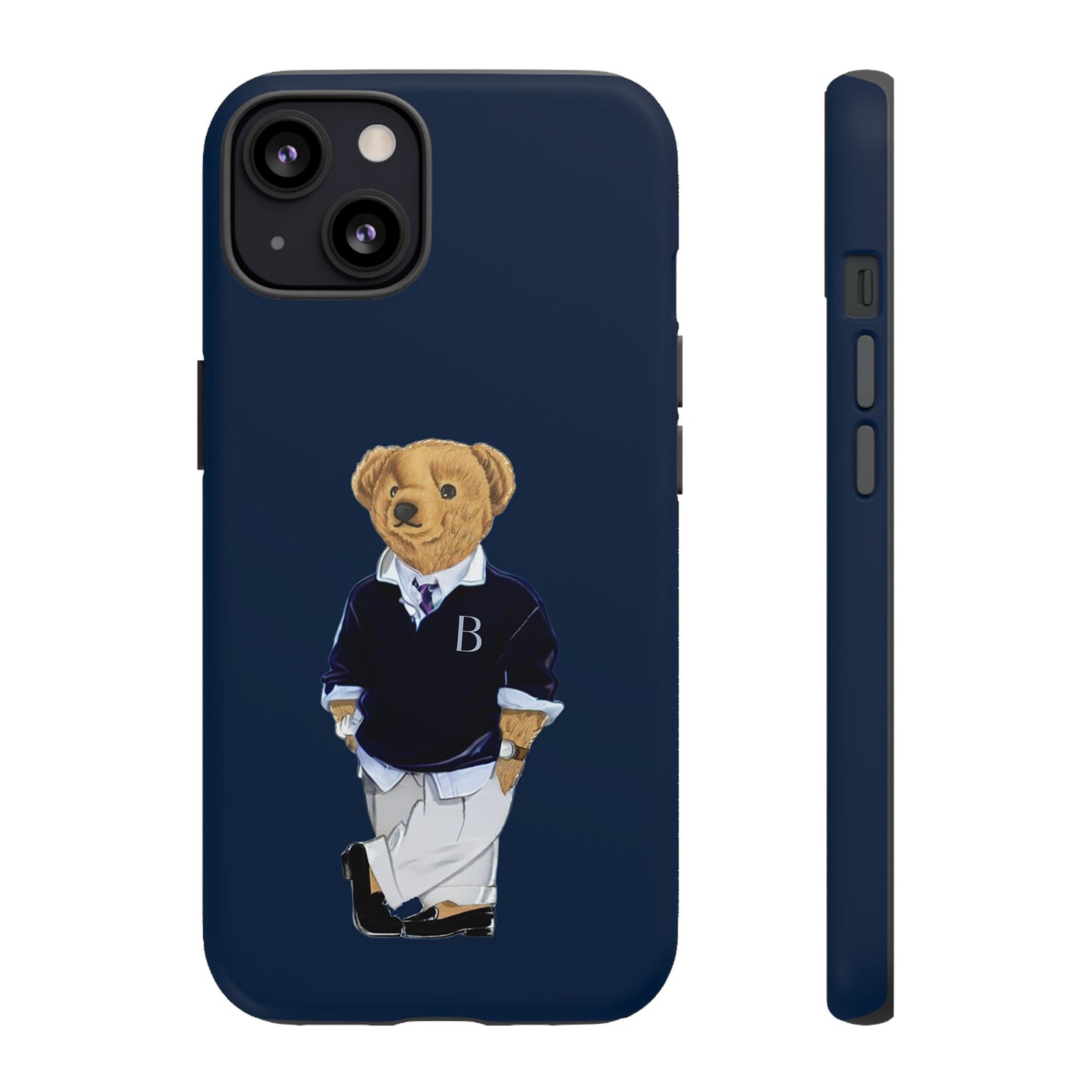 Dark Blue Bear Though Phone Case