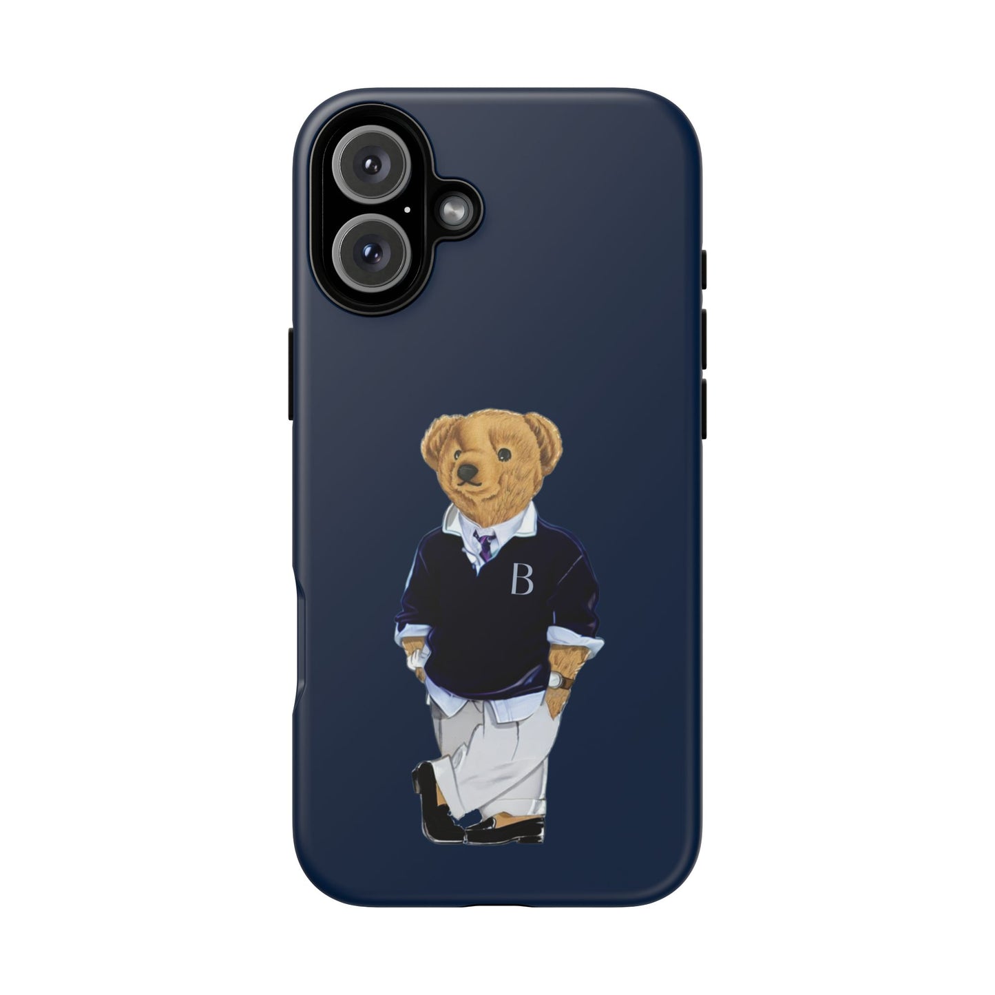 Dark Blue Bear Though Phone Case