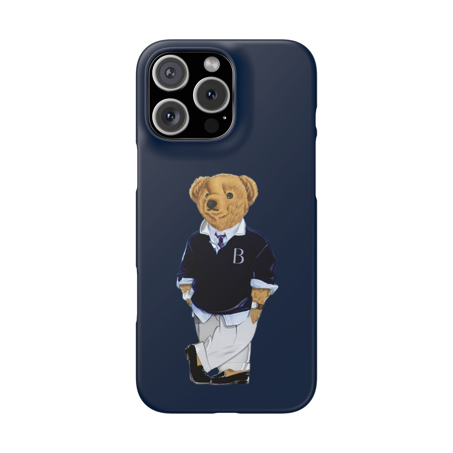 Dark Blue Bear Snap Case – Bold & Stylish