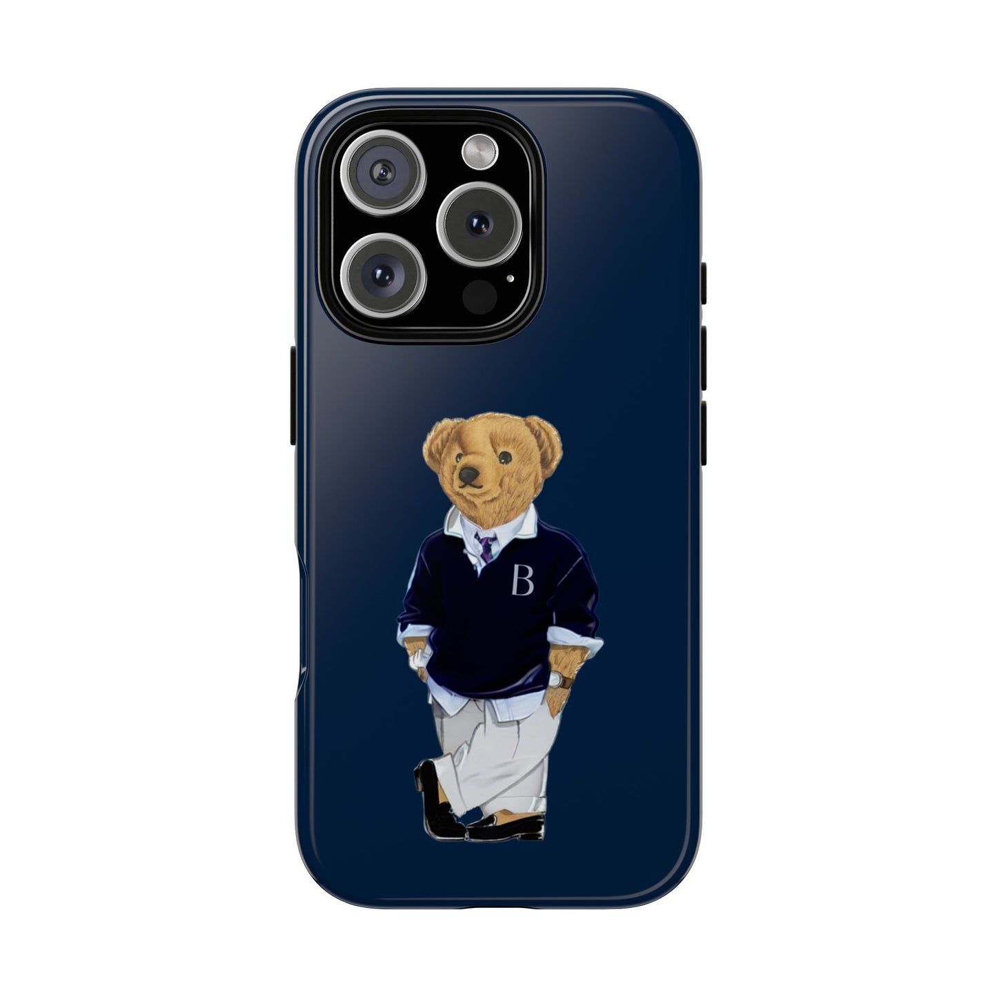 Dark Blue Bear Though Phone Case