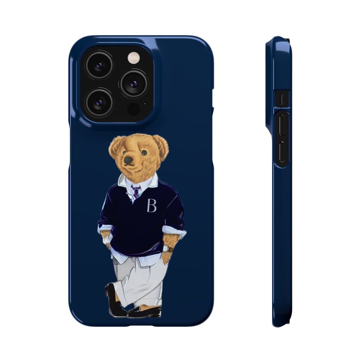 Dark Blue Bear Snap Case – Bold & Stylish