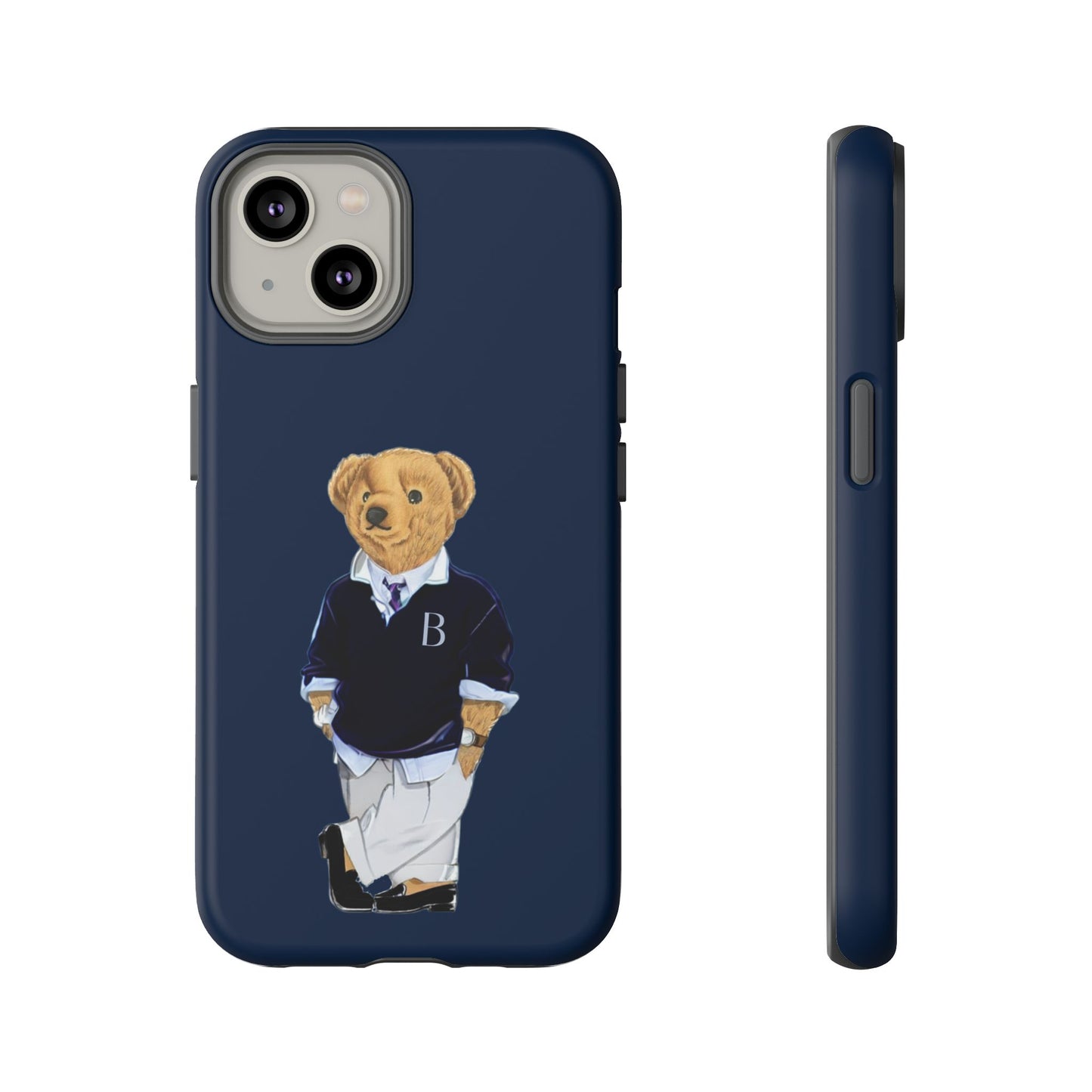 Dark Blue Bear Though Phone Case