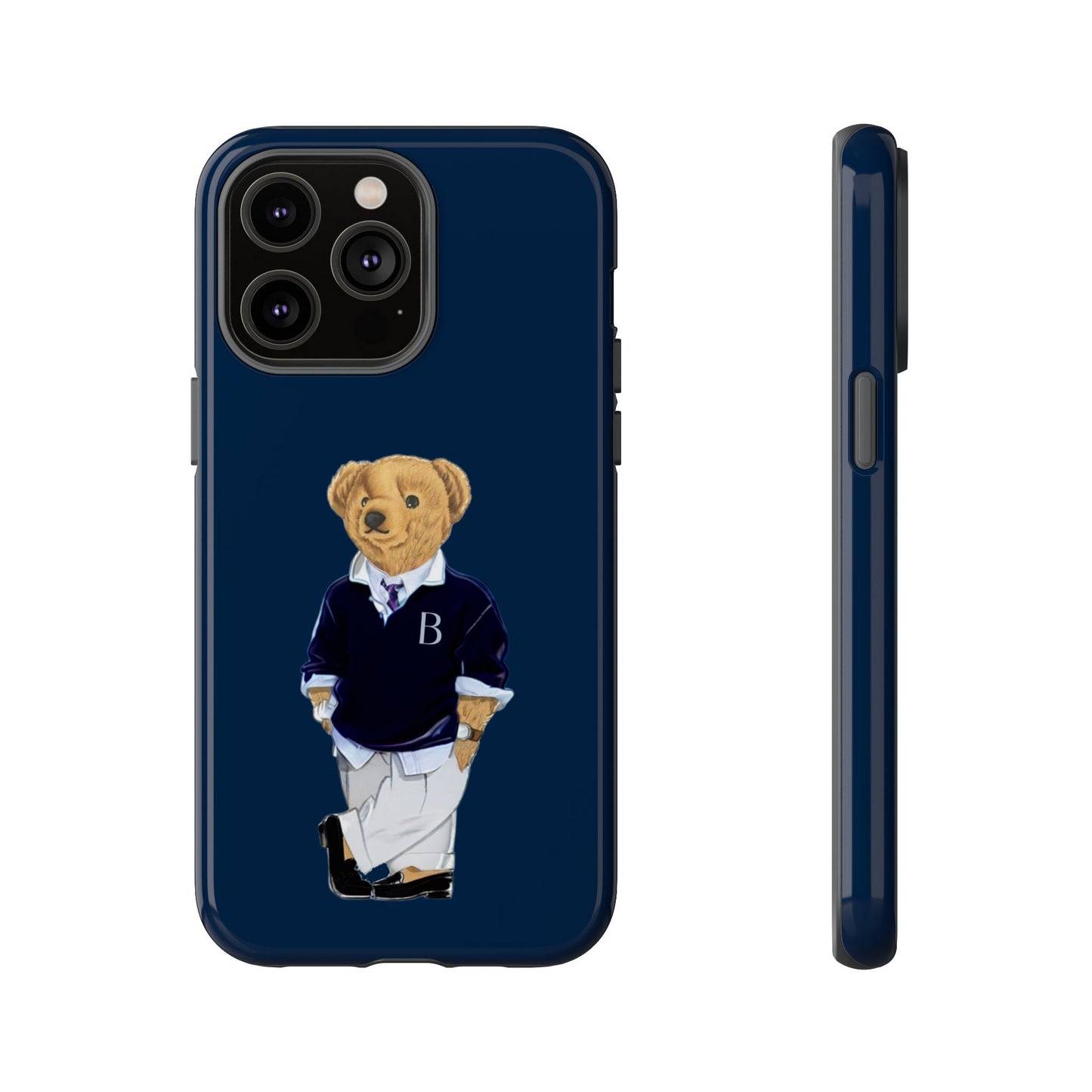 Dark Blue Bear Though Phone Case