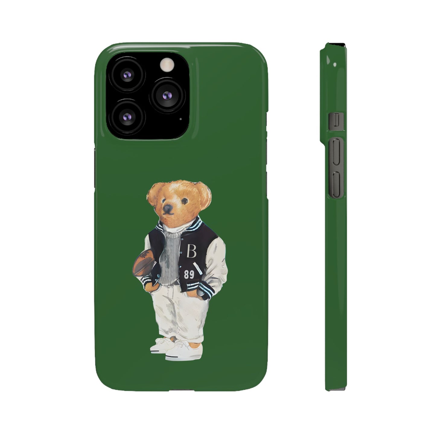 Dark Green Bear Snap Case – Bold & Stylish