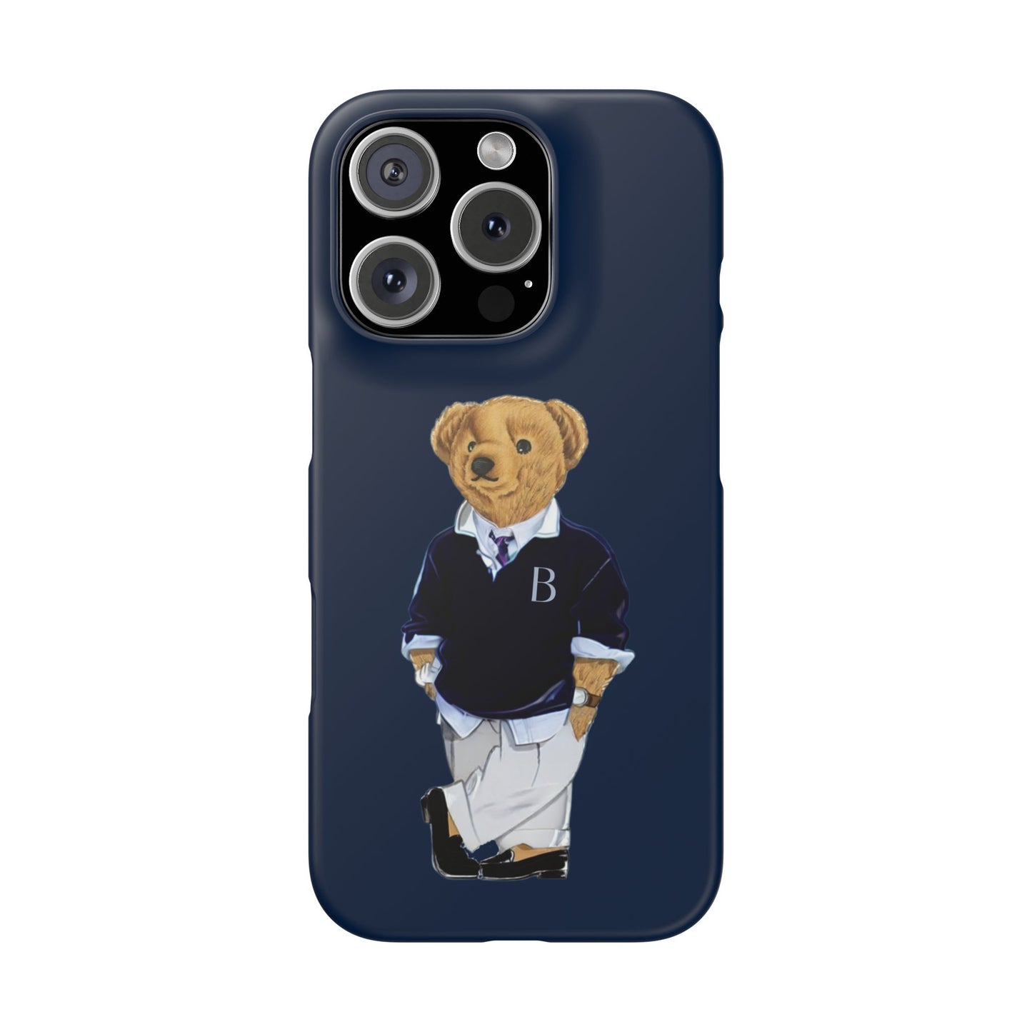 Dark Blue Bear Snap Case – Bold & Stylish