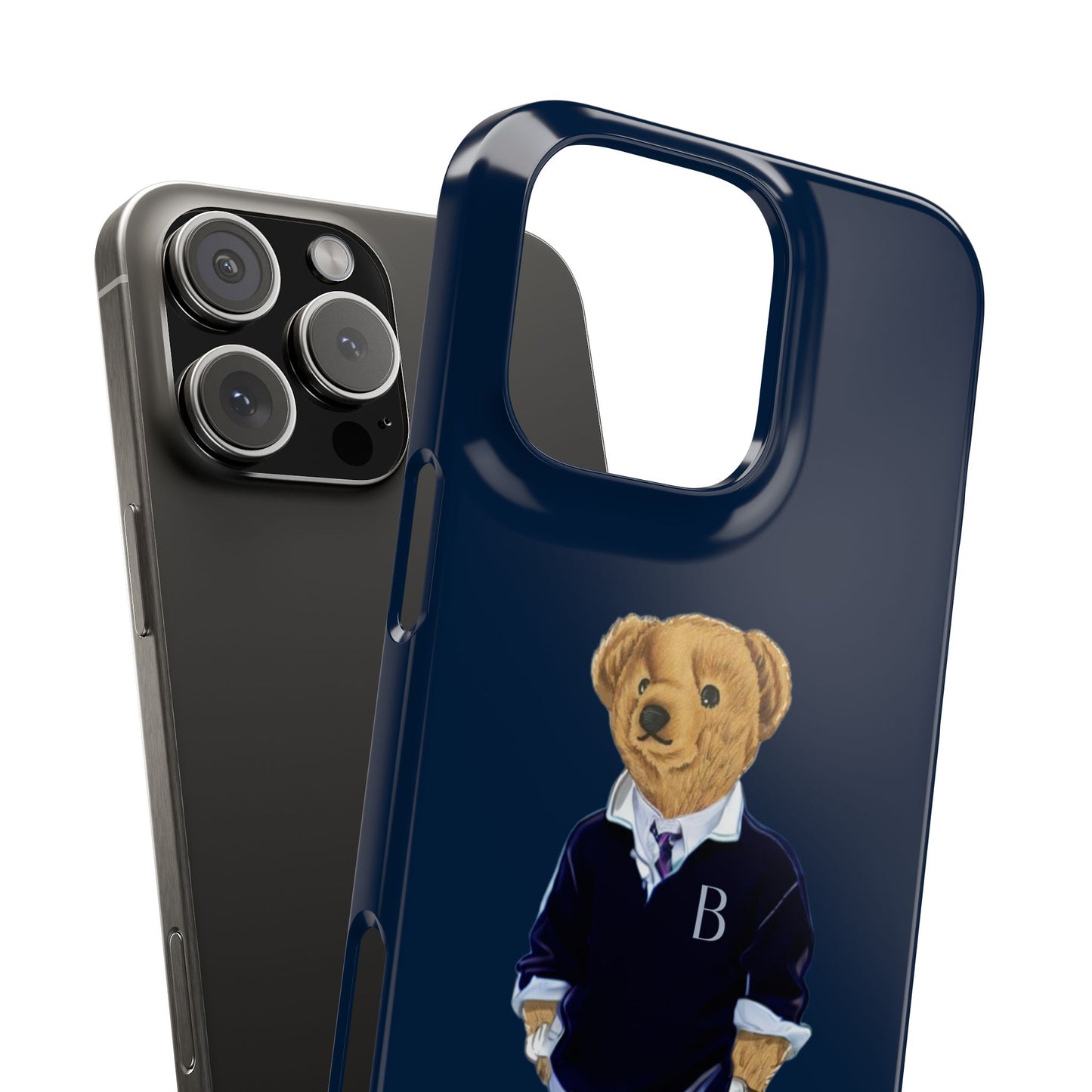 Dark Blue Bear Snap Case – Bold & Stylish