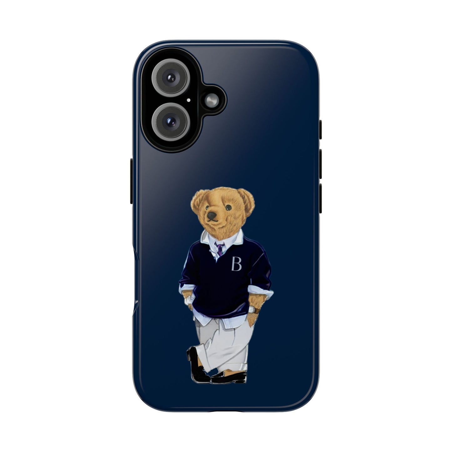 Dark Blue Bear Though Phone Case