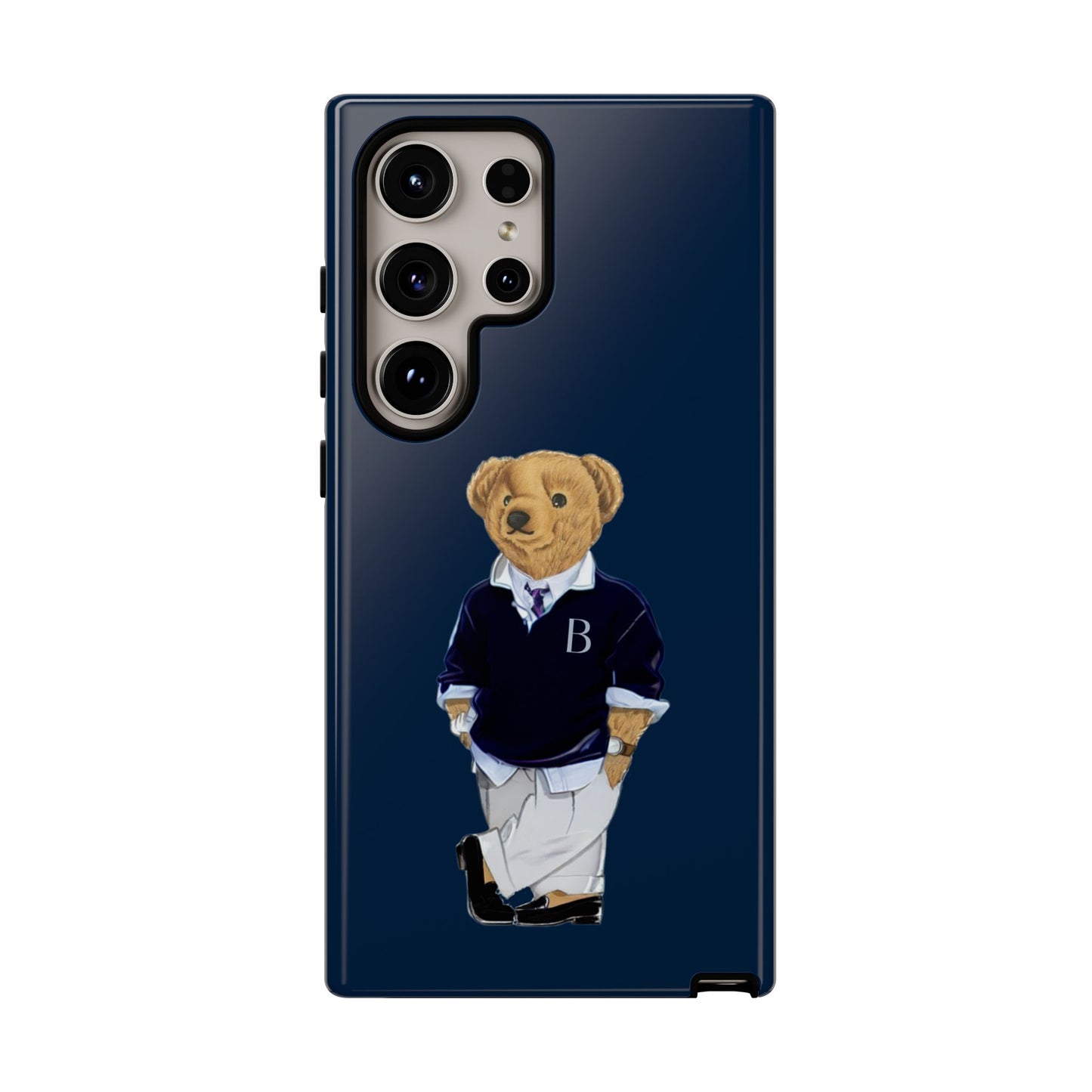 Dark Blue Bear Though Phone Case