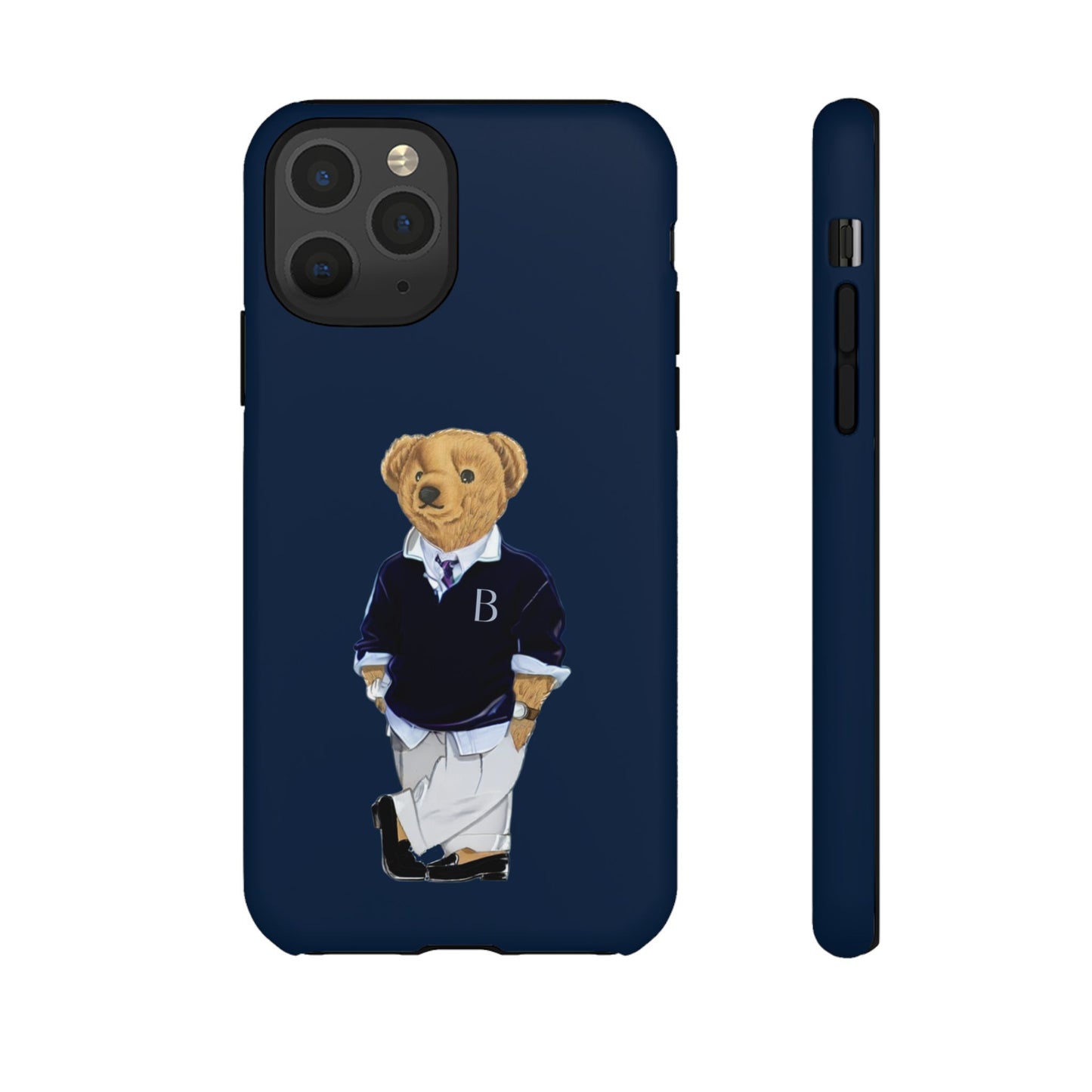 Dark Blue Bear Though Phone Case