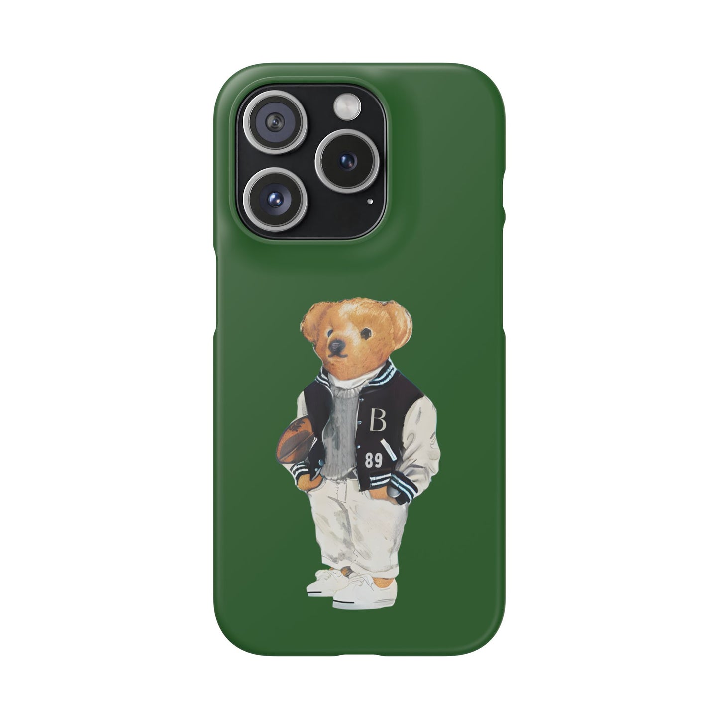 Dark Green Bear Snap Case – Bold & Stylish