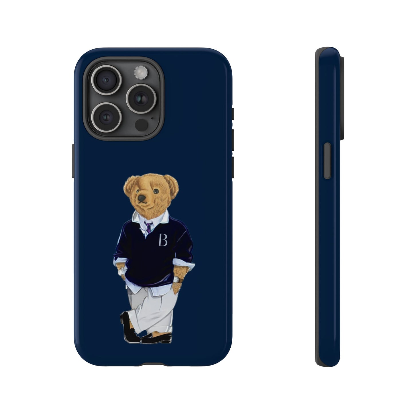 Dark Blue Bear Though Phone Case