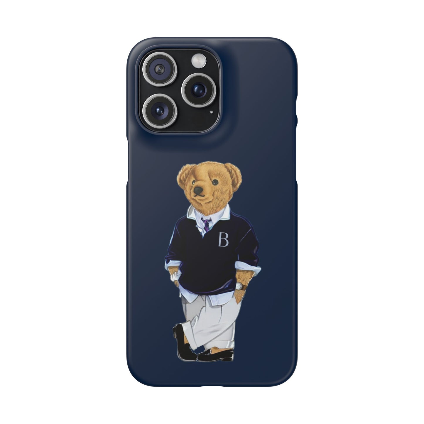 Dark Blue Bear Snap Case – Bold & Stylish