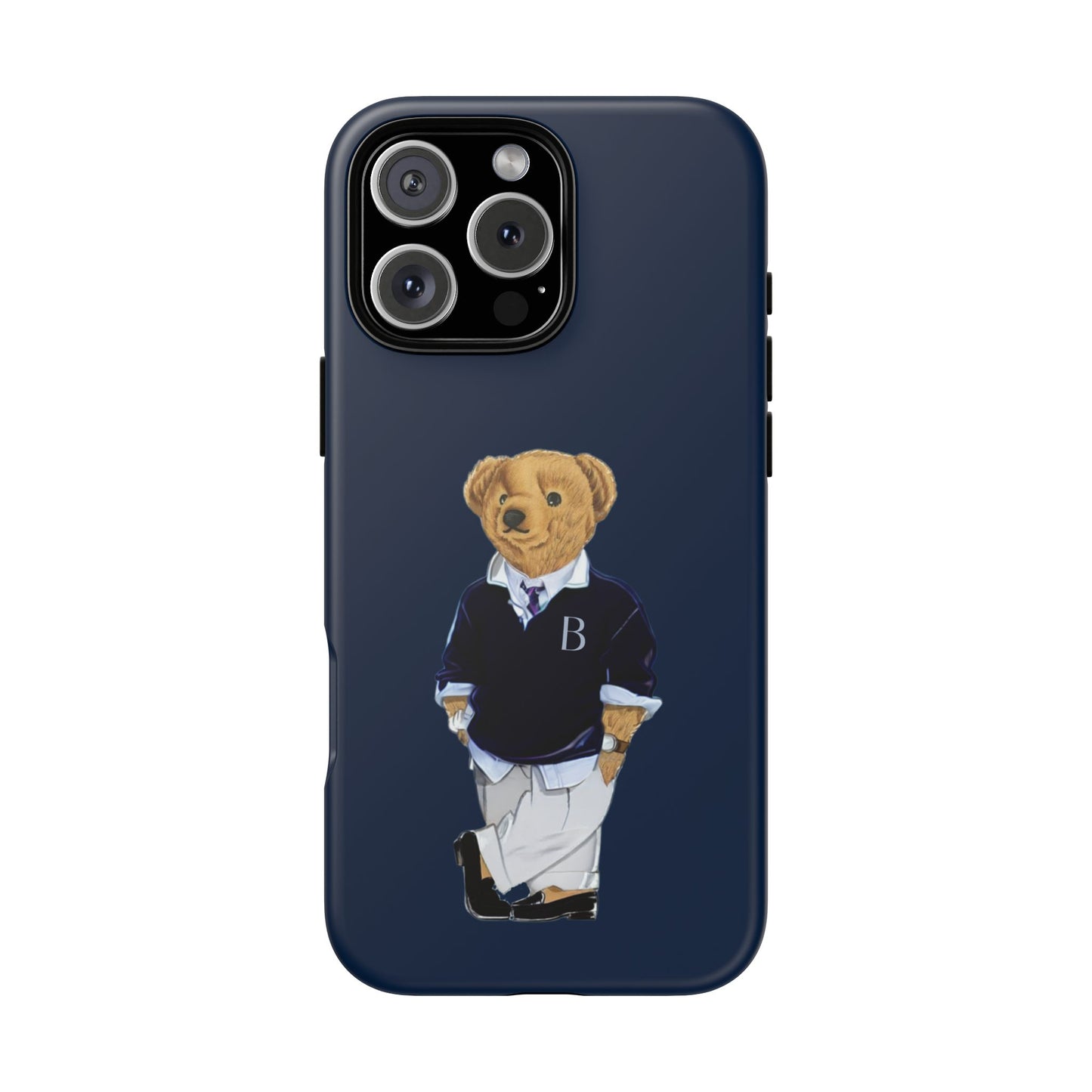 Dark Blue Bear Though Phone Case