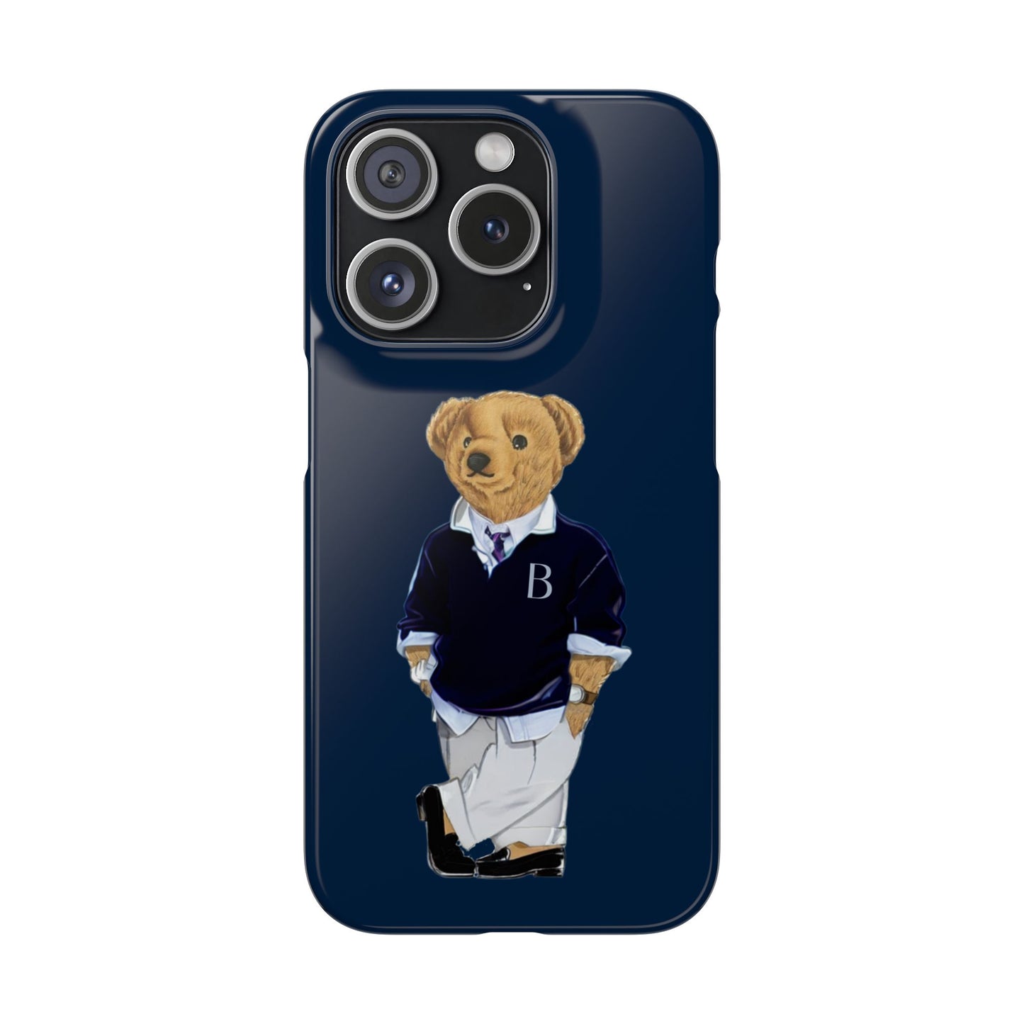 Dark Blue Bear Snap Case – Bold & Stylish