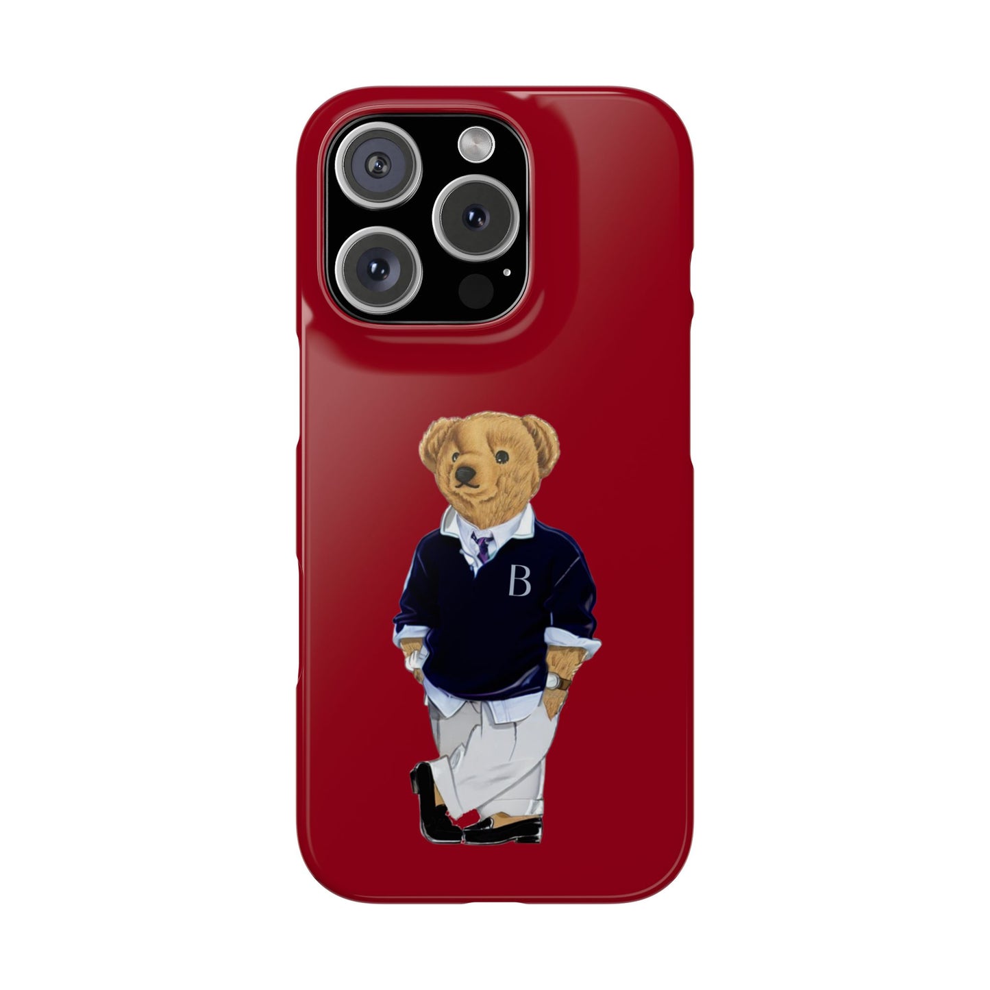 Red Bear Snap Case – Bold & Stylish