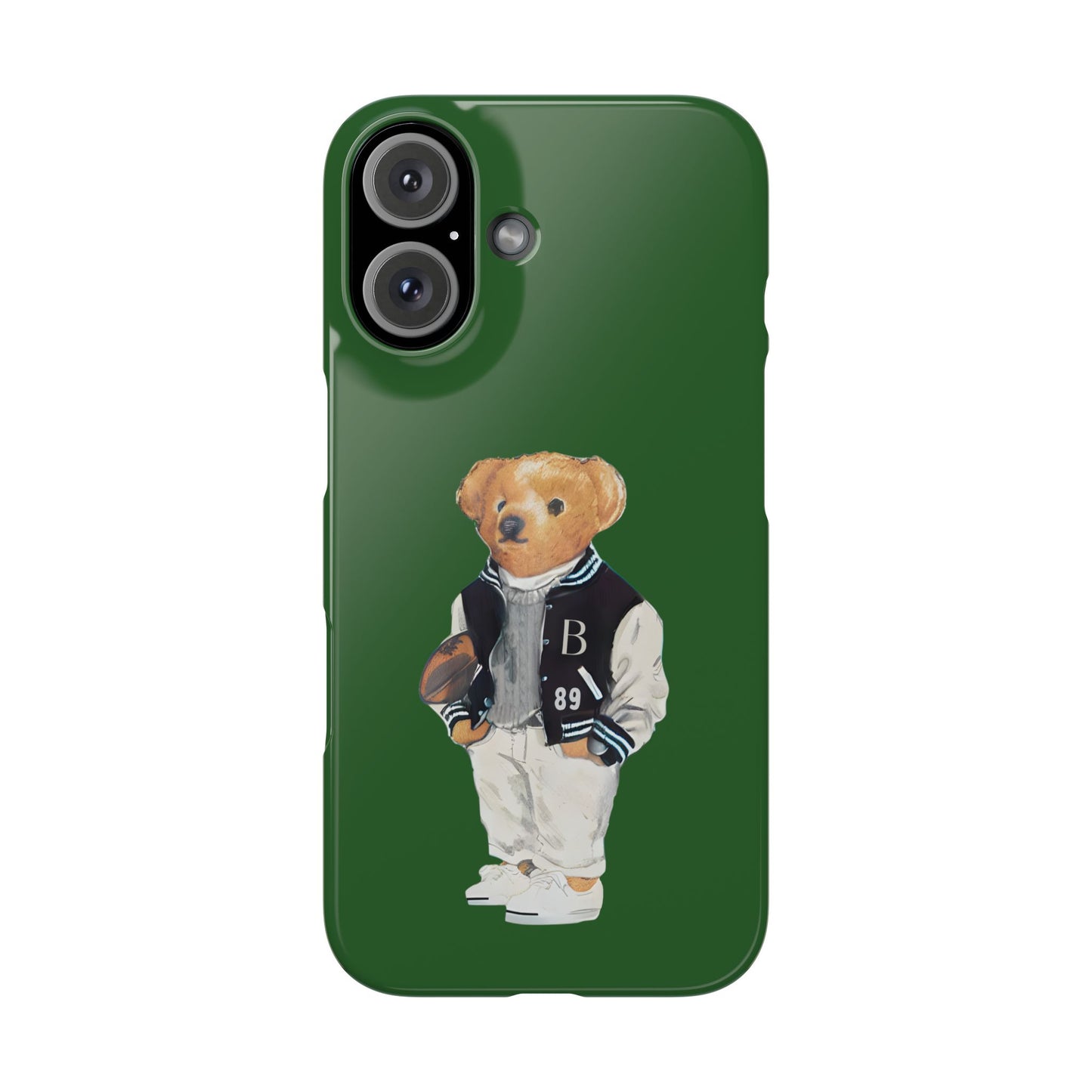 Dark Green Bear Snap Case – Bold & Stylish