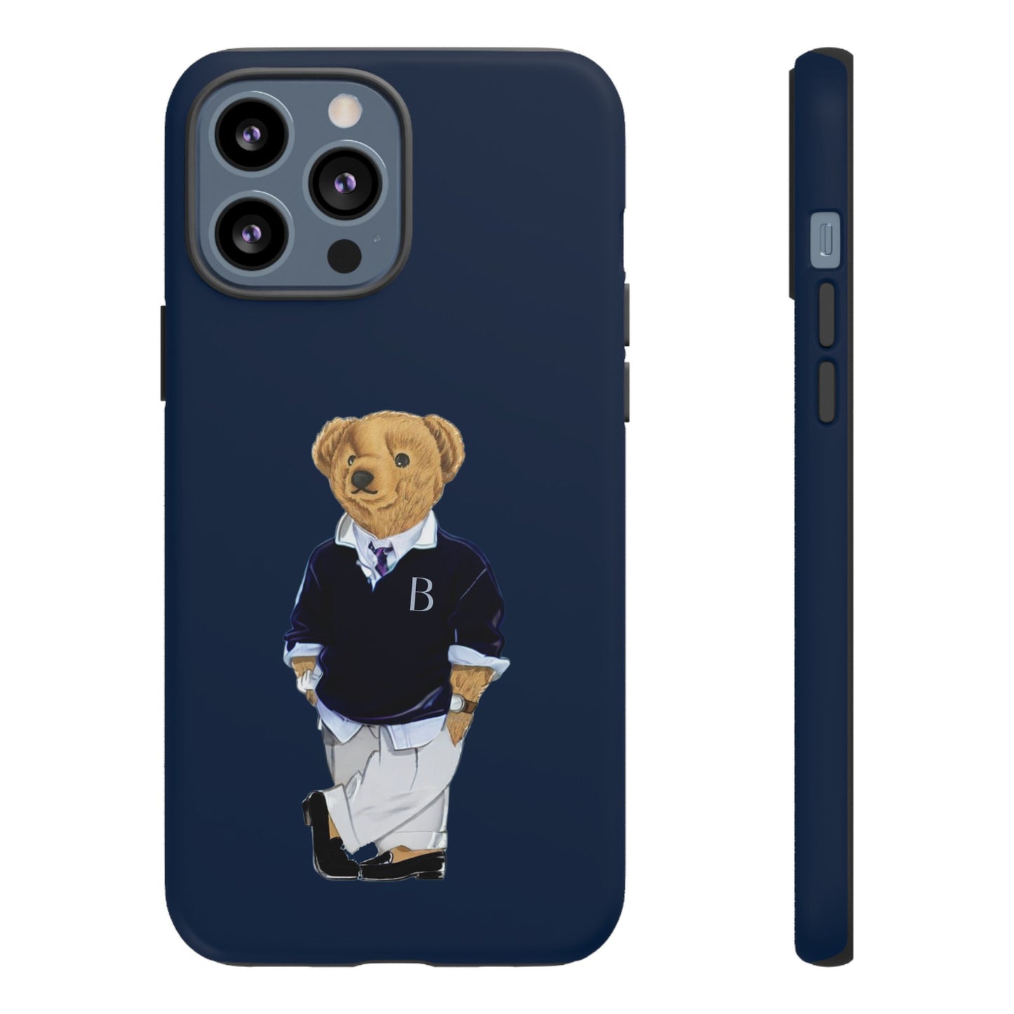 Dark Blue Bear Though Phone Case