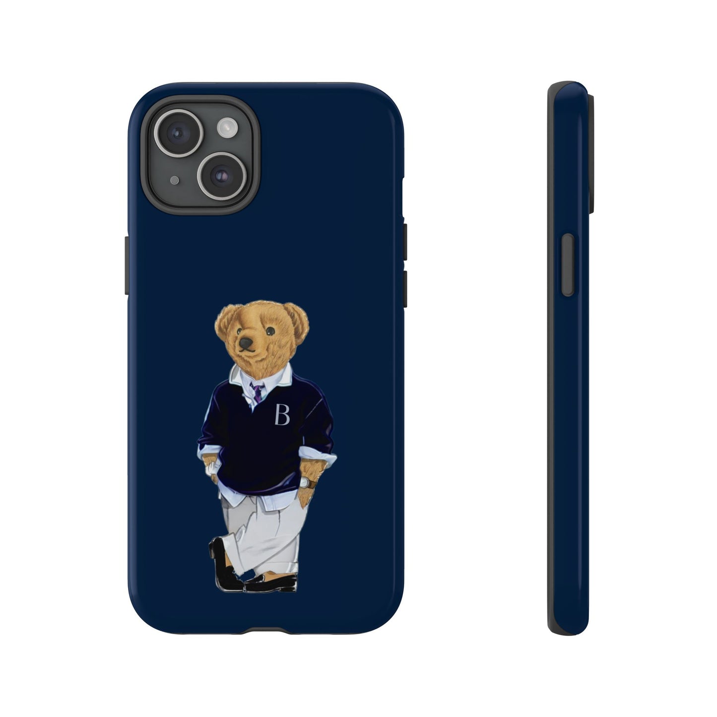 Dark Blue Bear Though Phone Case